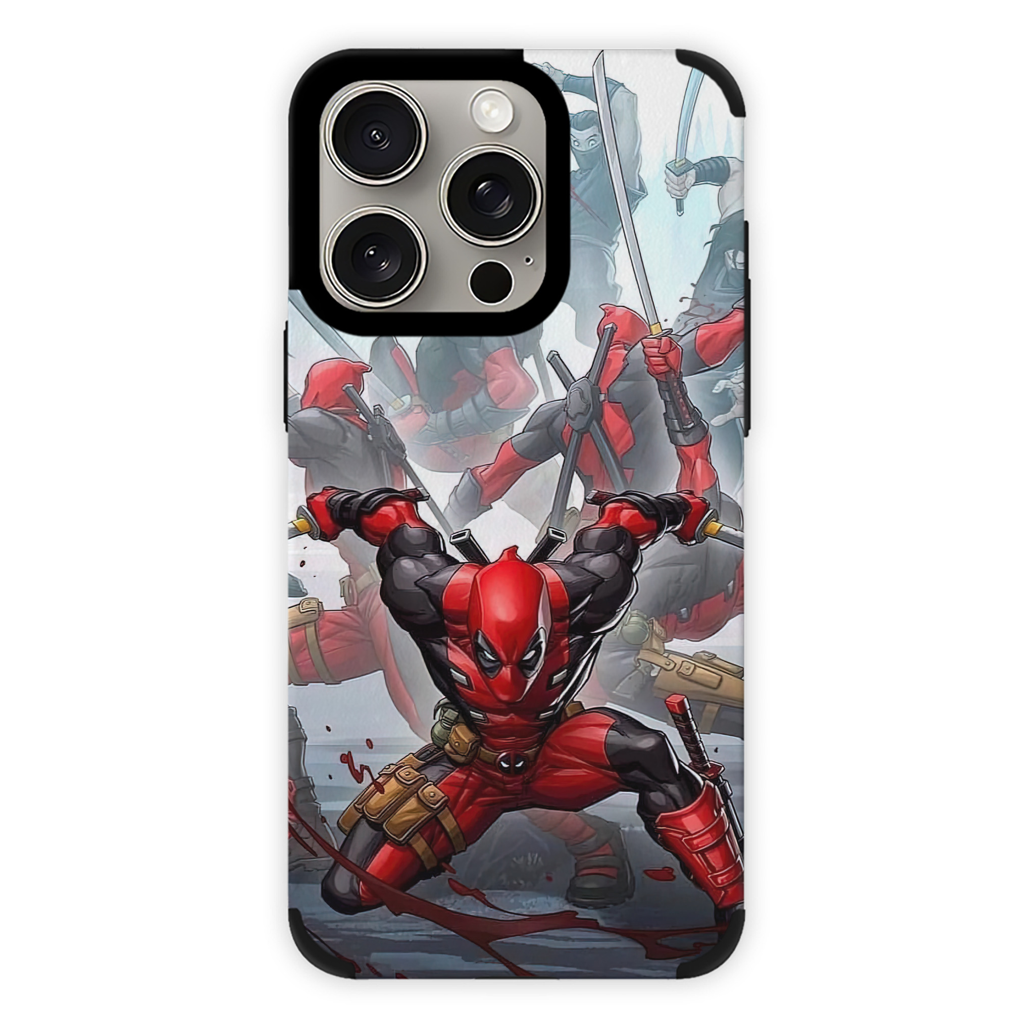 （画像用） Deadpool デッドプール 【iPhone15ProMax対応】 PUレザー スマホケース 耐衝撃＆黄変防止