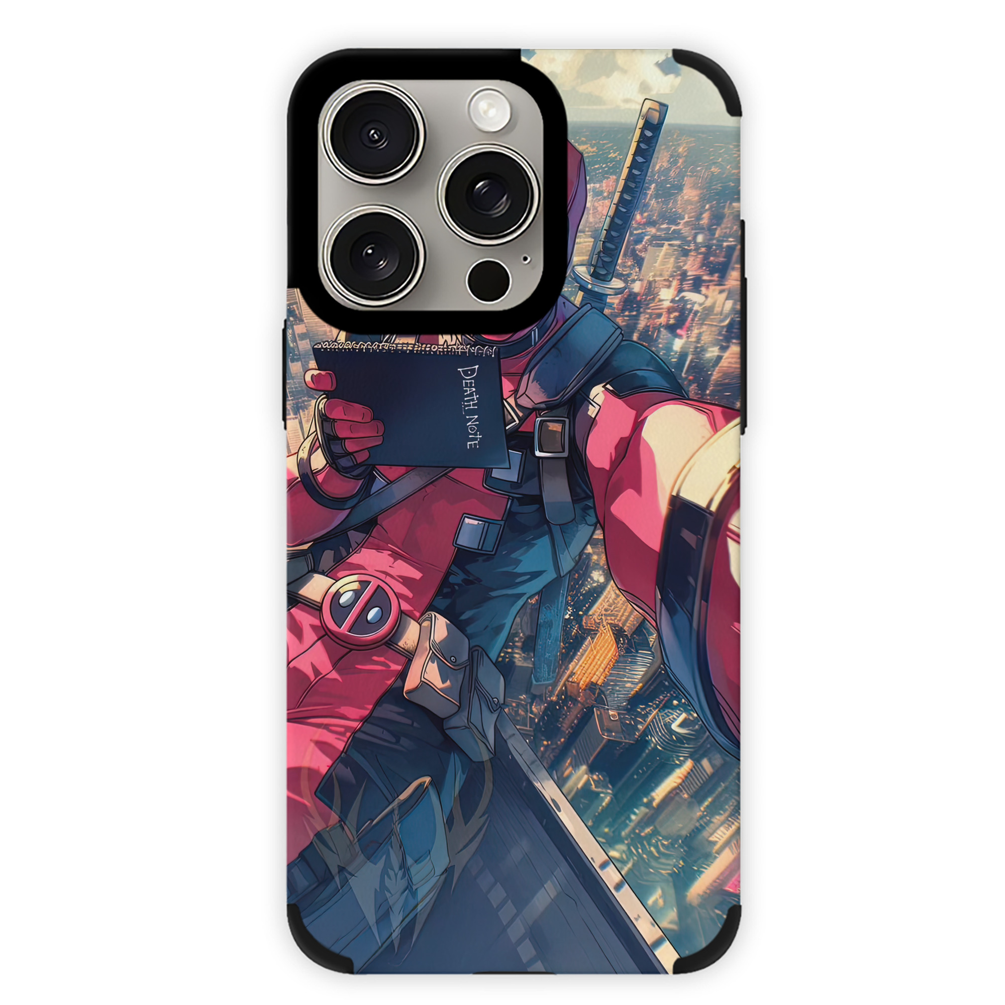 （画像用） Deadpool デッドプール 【iPhone15ProMax対応】 PUレザー スマホケース 耐衝撃＆黄変防止