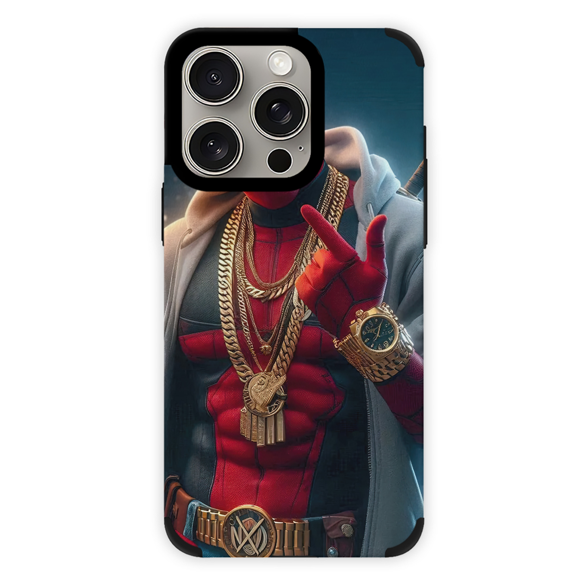 （画像用） Deadpool デッドプール 【iPhone15ProMax対応】 PUレザー スマホケース 耐衝撃＆黄変防止