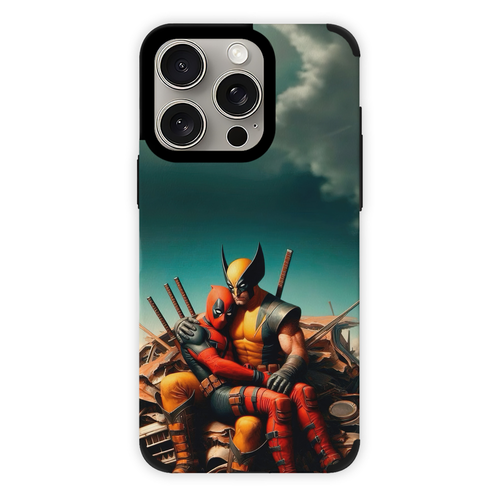 （画像用） Deadpool デッドプール 【iPhone15ProMax対応】 PUレザー スマホケース 耐衝撃＆黄変防止