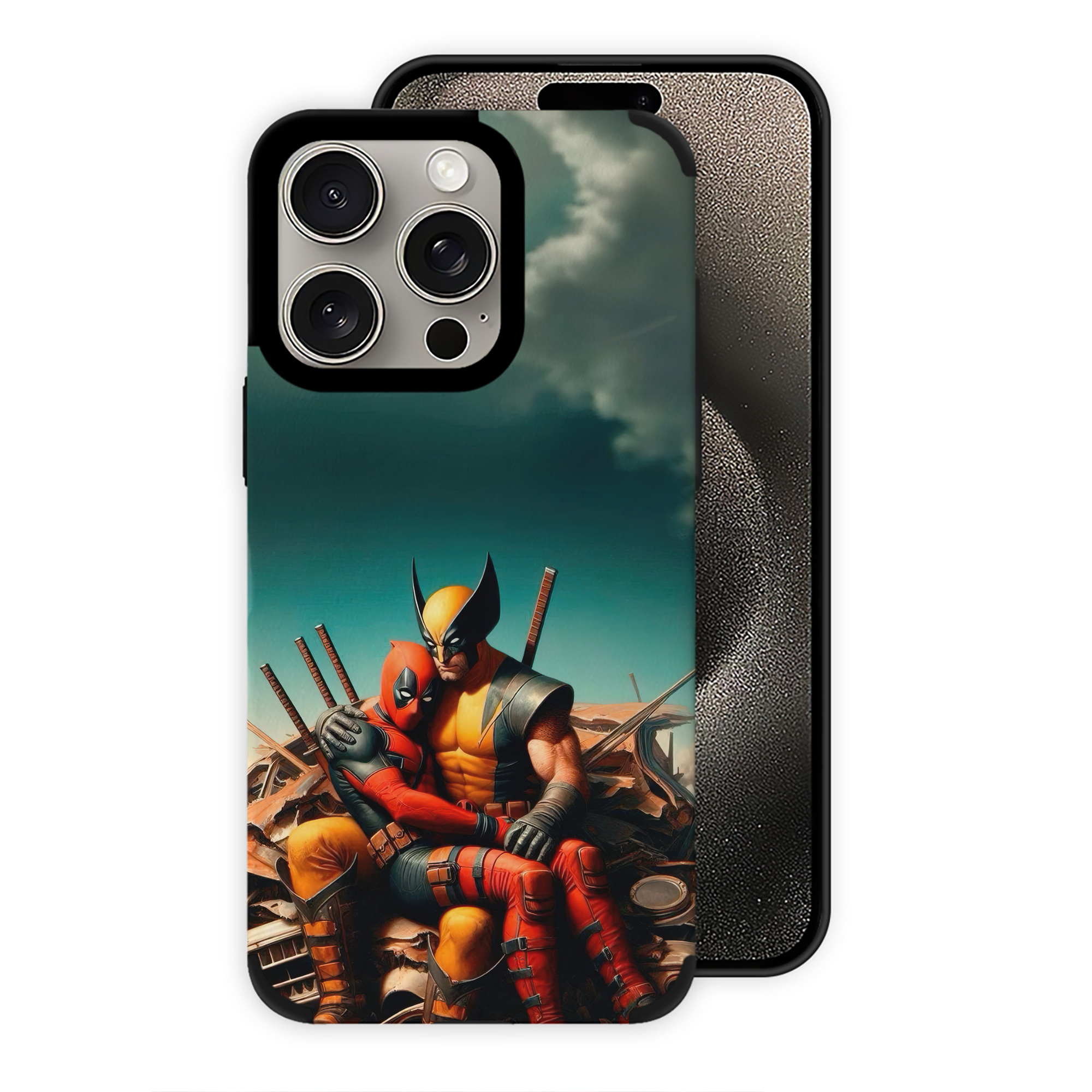 （画像用） Deadpool デッドプール 【iPhone15ProMax対応】 PUレザー スマホケース 耐衝撃＆黄変防止