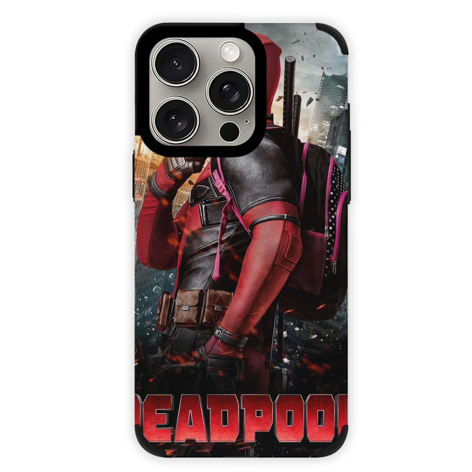 （画像用） Deadpool デッドプール 【iPhone15ProMax対応】 PUレザー スマホケース 耐衝撃＆黄変防止