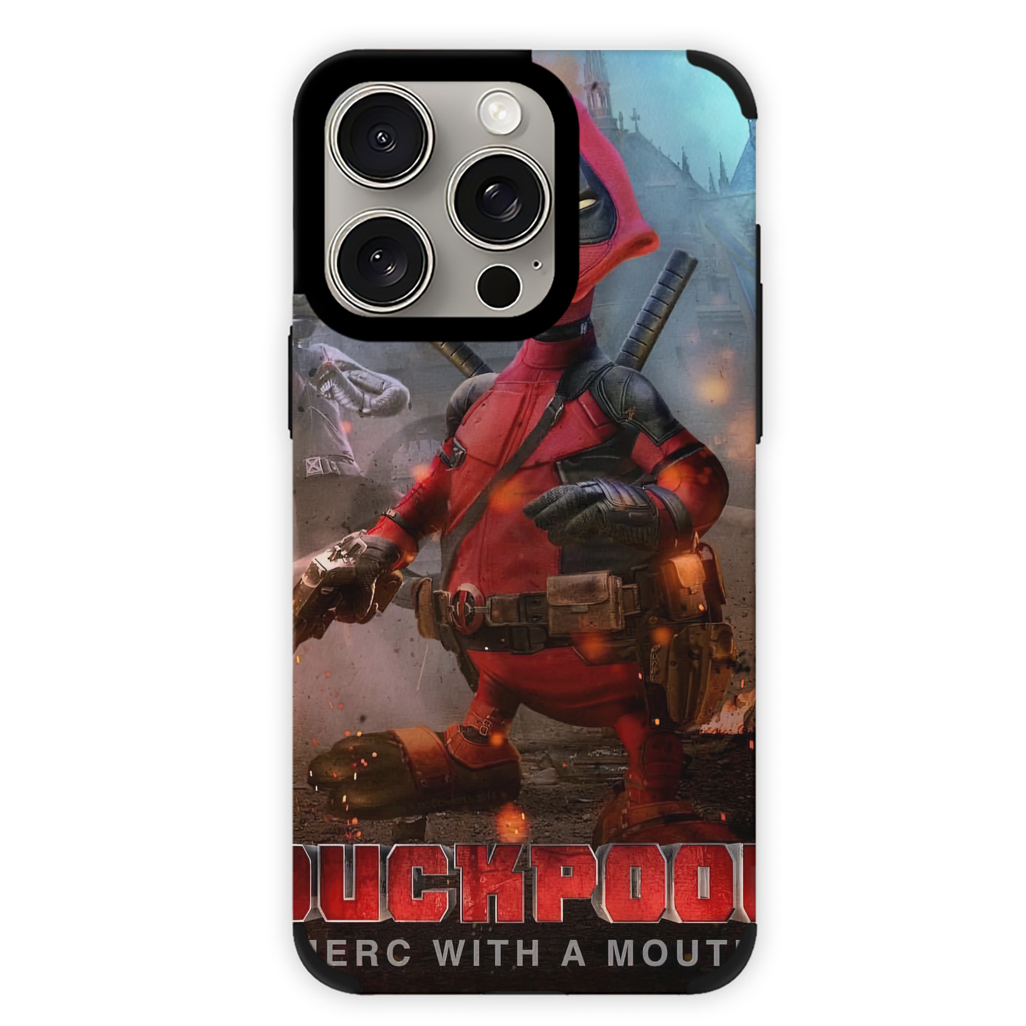（画像用） Deadpool デッドプール 【iPhone15ProMax対応】 PUレザー スマホケース 耐衝撃＆黄変防止