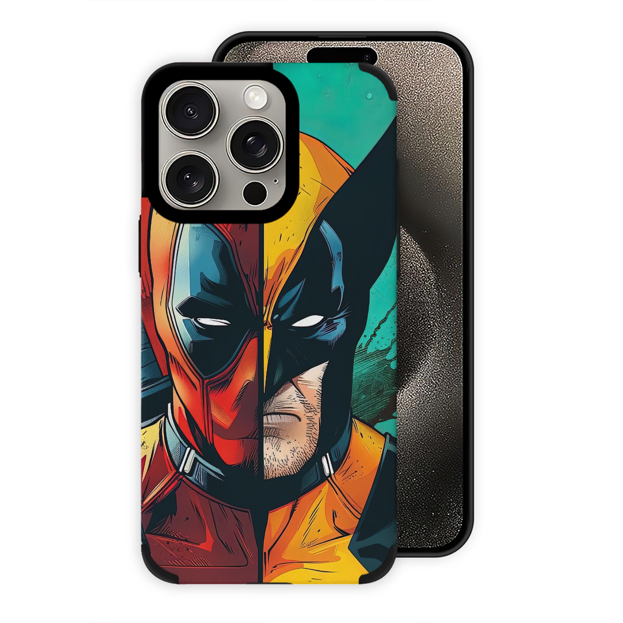（画像用） Deadpool デッドプール 【iPhone15ProMax対応】 PUレザー スマホケース 耐衝撃＆黄変防止