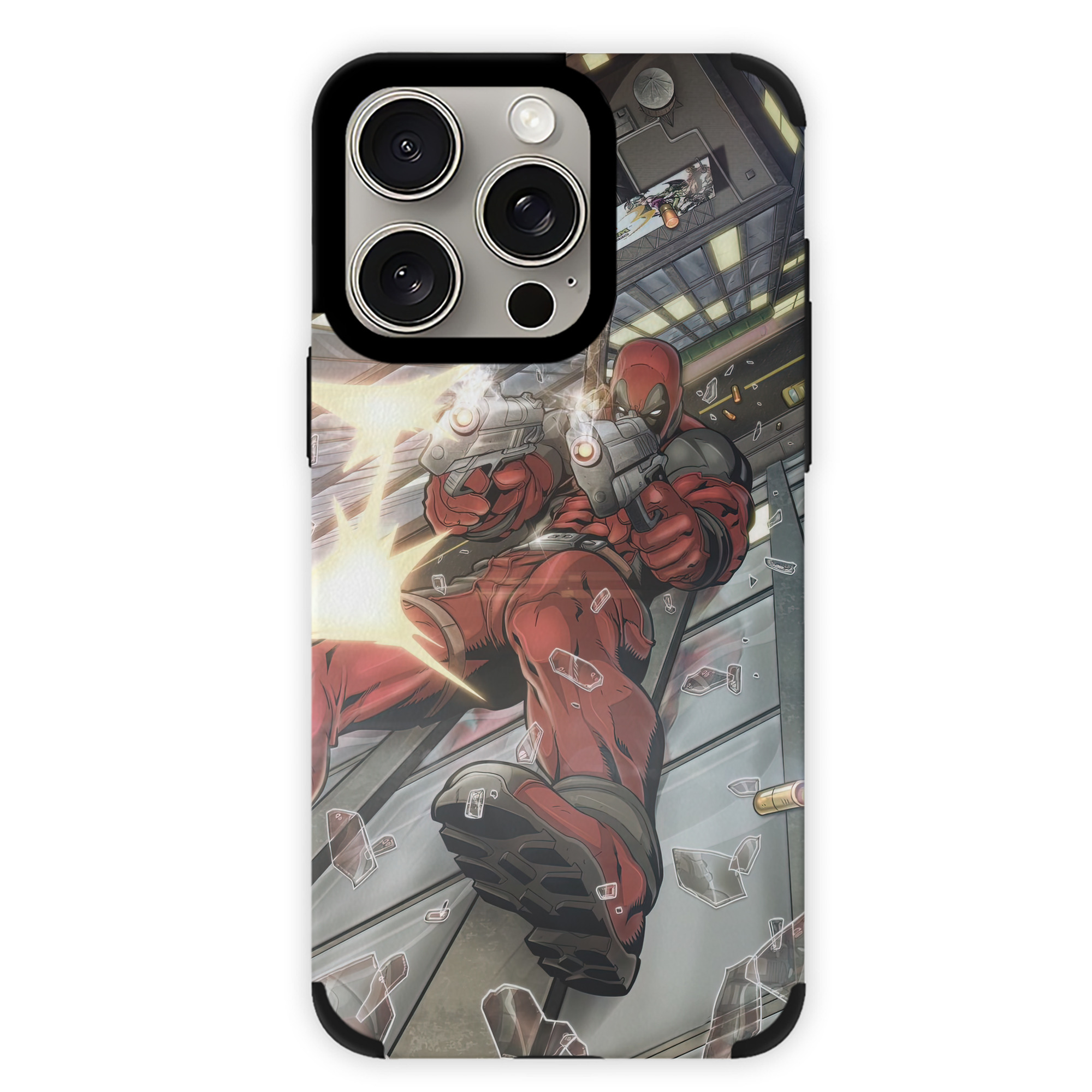 （画像用） Deadpool デッドプール 【iPhone15ProMax対応】 PUレザー スマホケース 耐衝撃＆黄変防止