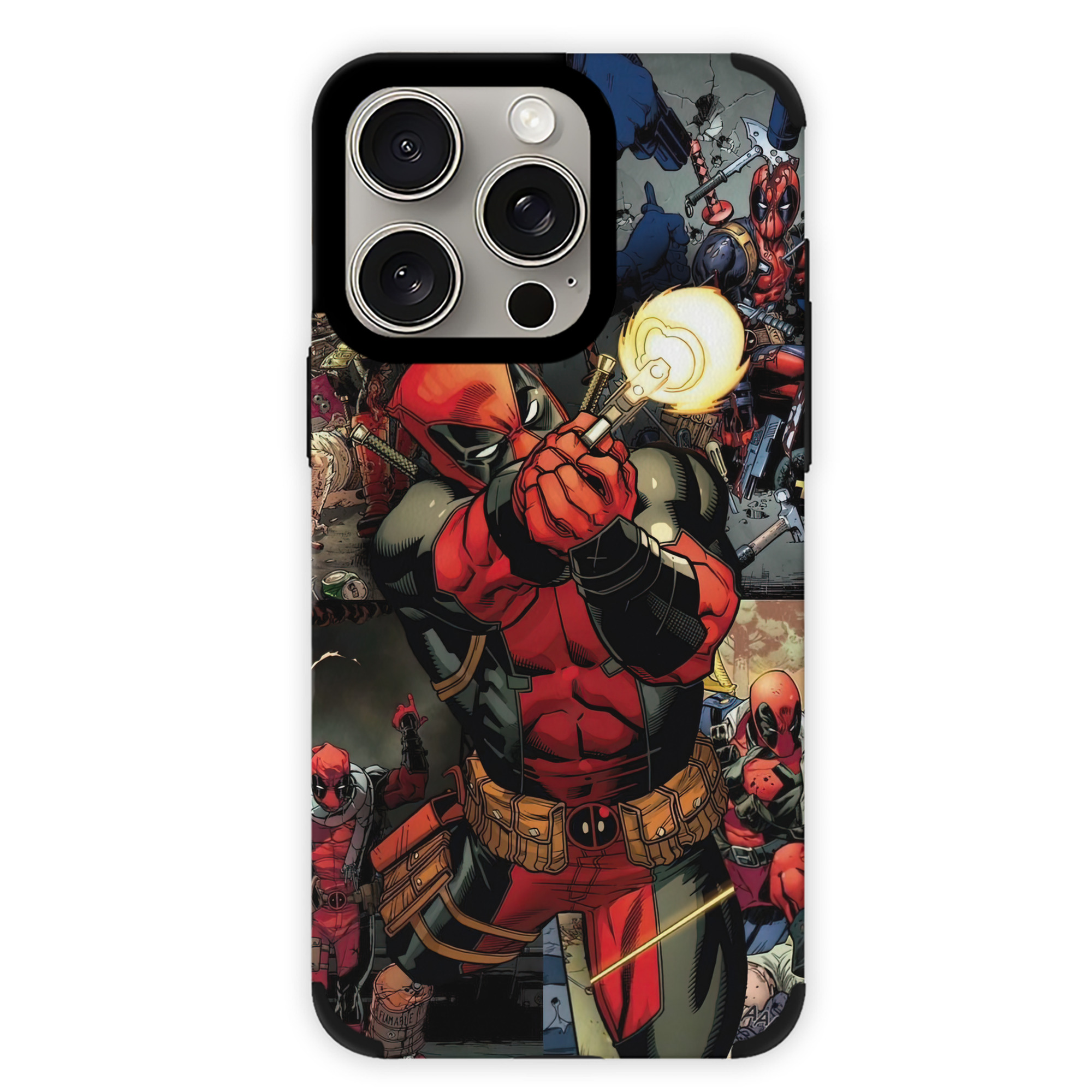 （画像用） Deadpool デッドプール 【iPhone15ProMax対応】 PUレザー スマホケース 耐衝撃＆黄変防止