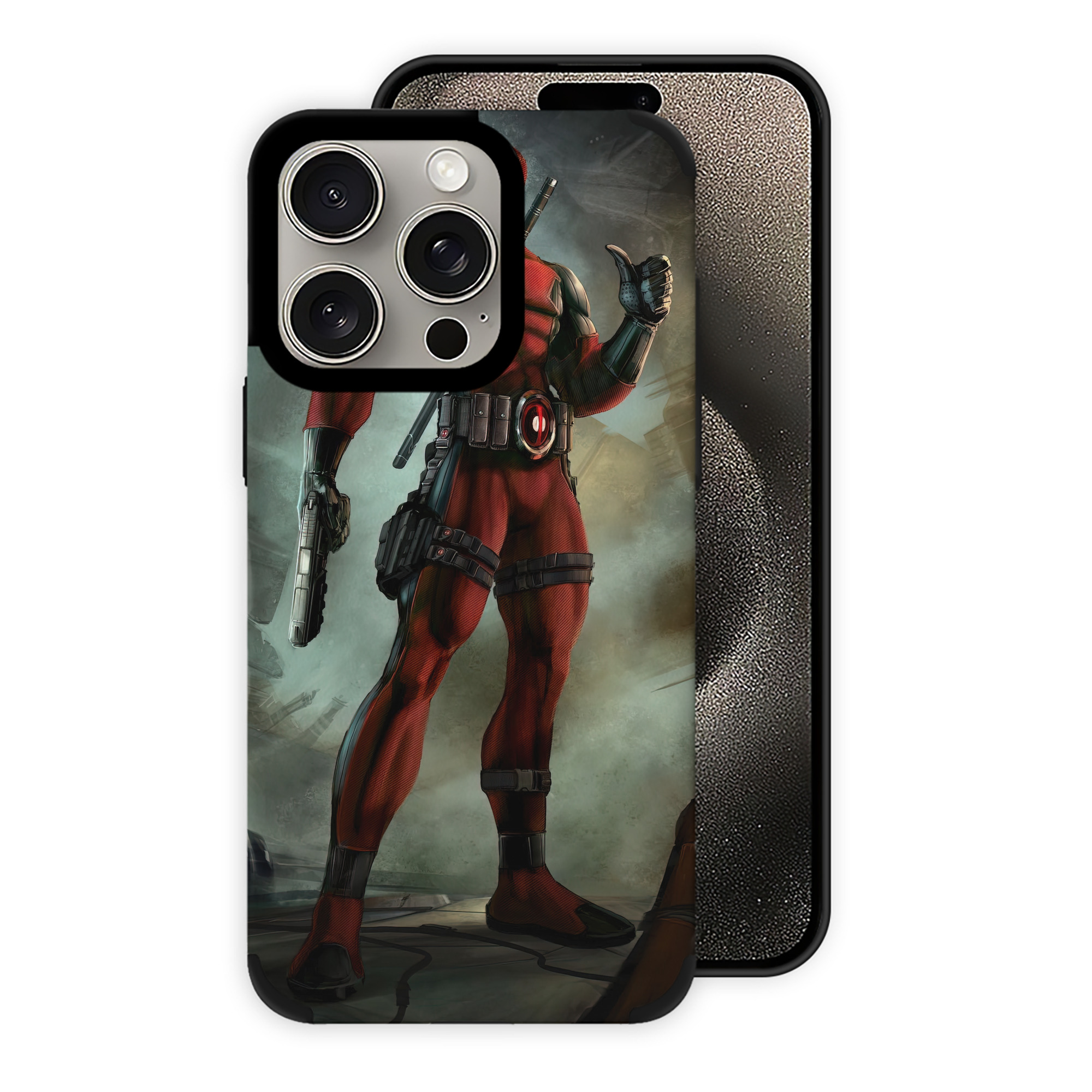（画像用） Deadpool デッドプール 【iPhone15ProMax対応】 PUレザー スマホケース 耐衝撃＆黄変防止