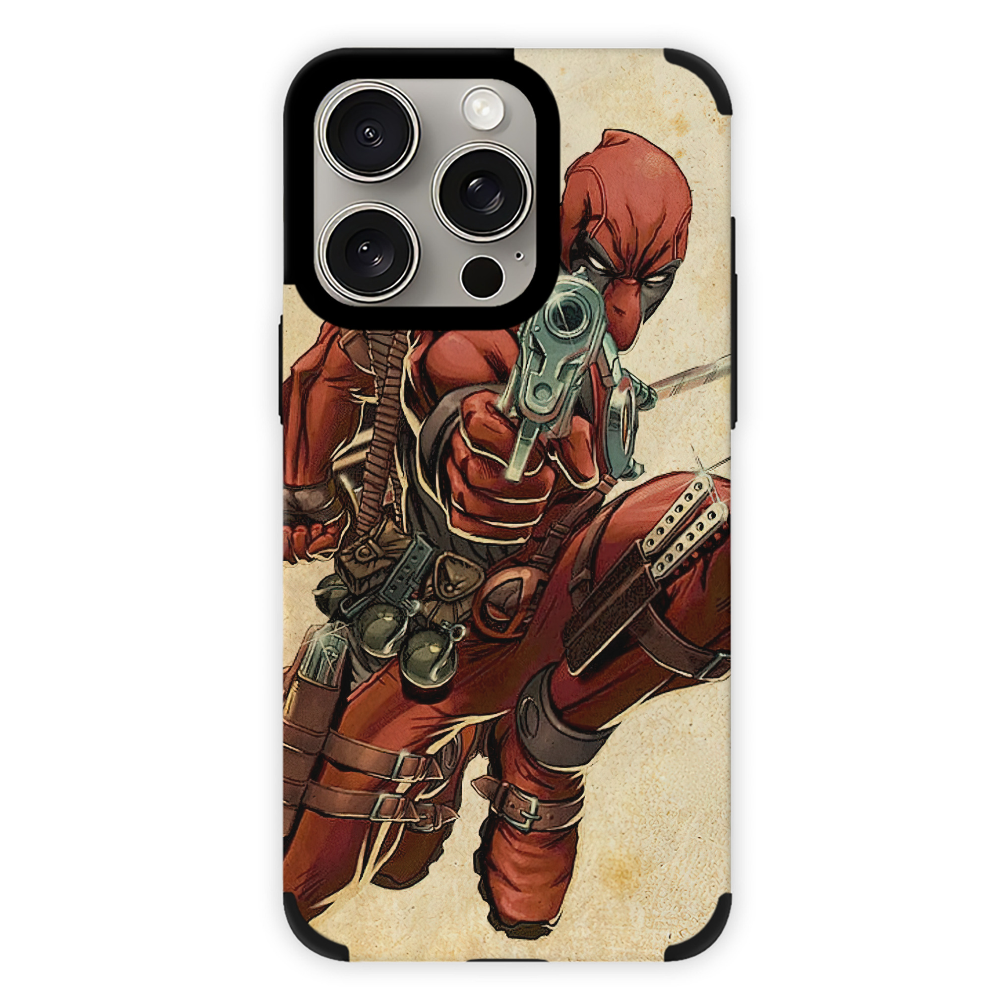 （画像用） Deadpool デッドプール 【iPhone15ProMax対応】 PUレザー スマホケース 耐衝撃＆黄変防止