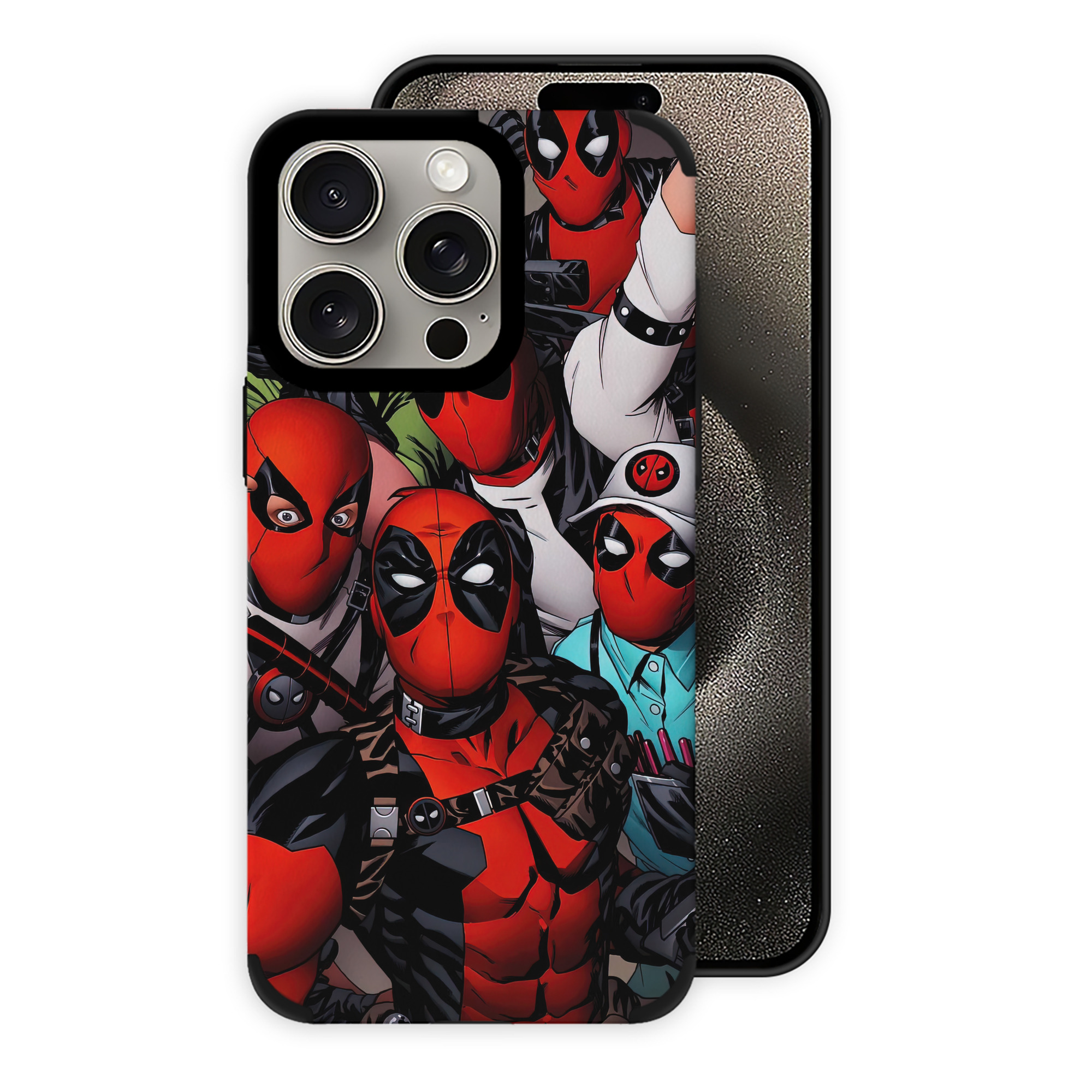 （画像用） Deadpool デッドプール 【iPhone15ProMax対応】 PUレザー スマホケース 耐衝撃＆黄変防止