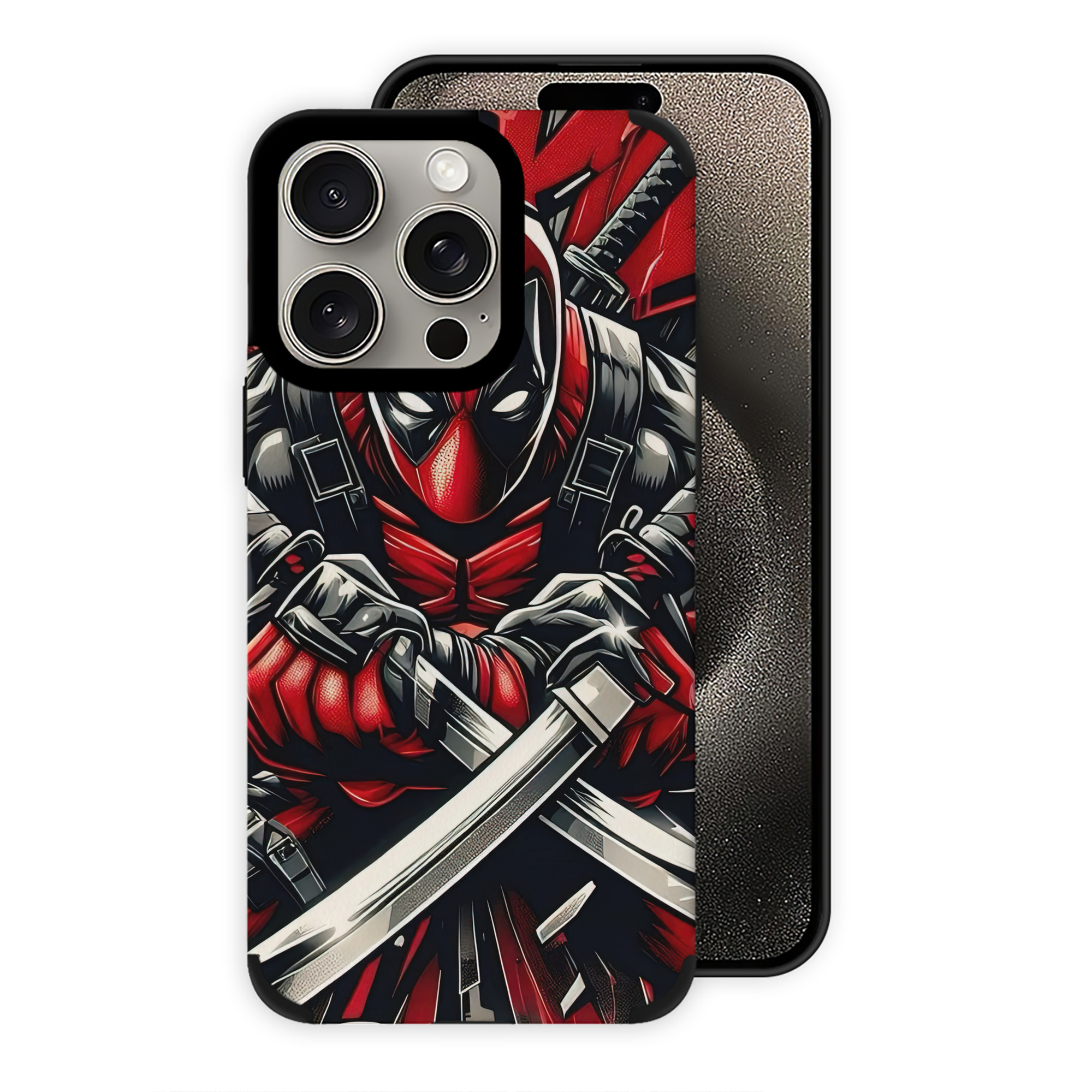 （画像用） Deadpool デッドプール 【iPhone15ProMax対応】 PUレザー スマホケース 耐衝撃＆黄変防止
