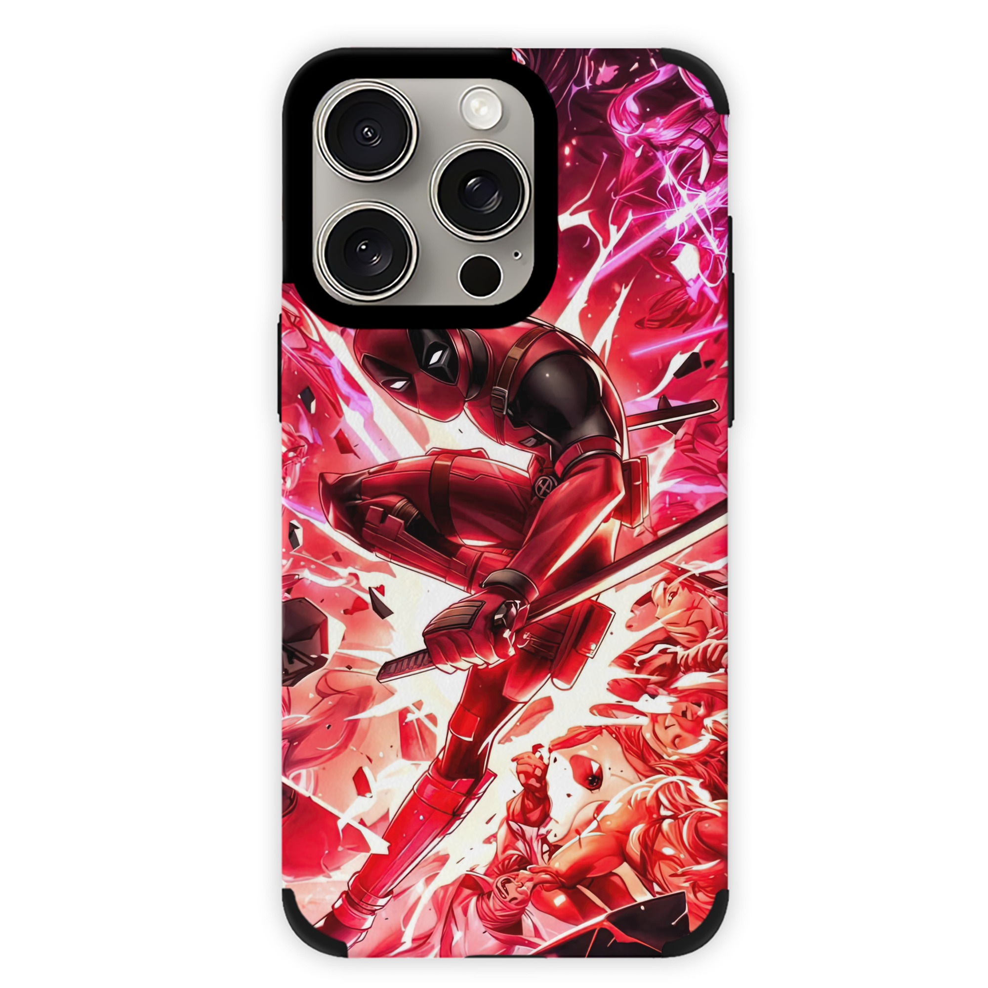（画像用） Deadpool デッドプール 【iPhone15ProMax対応】 PUレザー スマホケース 耐衝撃＆黄変防止