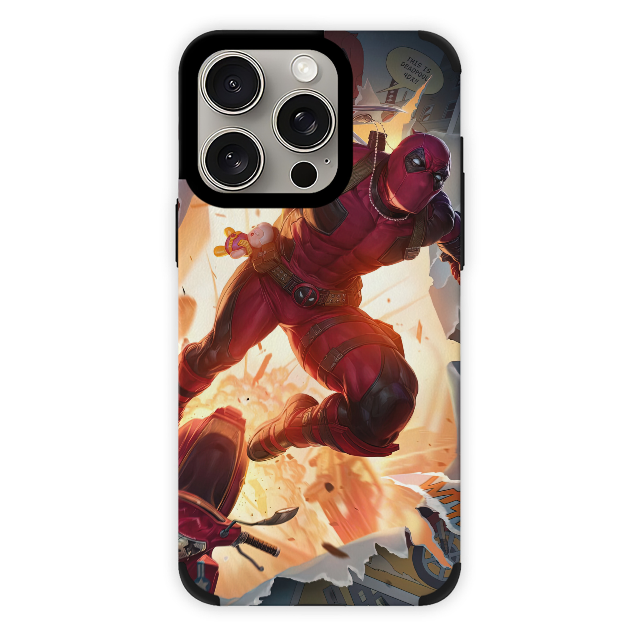（画像用） Deadpool デッドプール 【iPhone15ProMax対応】 PUレザー スマホケース 耐衝撃＆黄変防止
