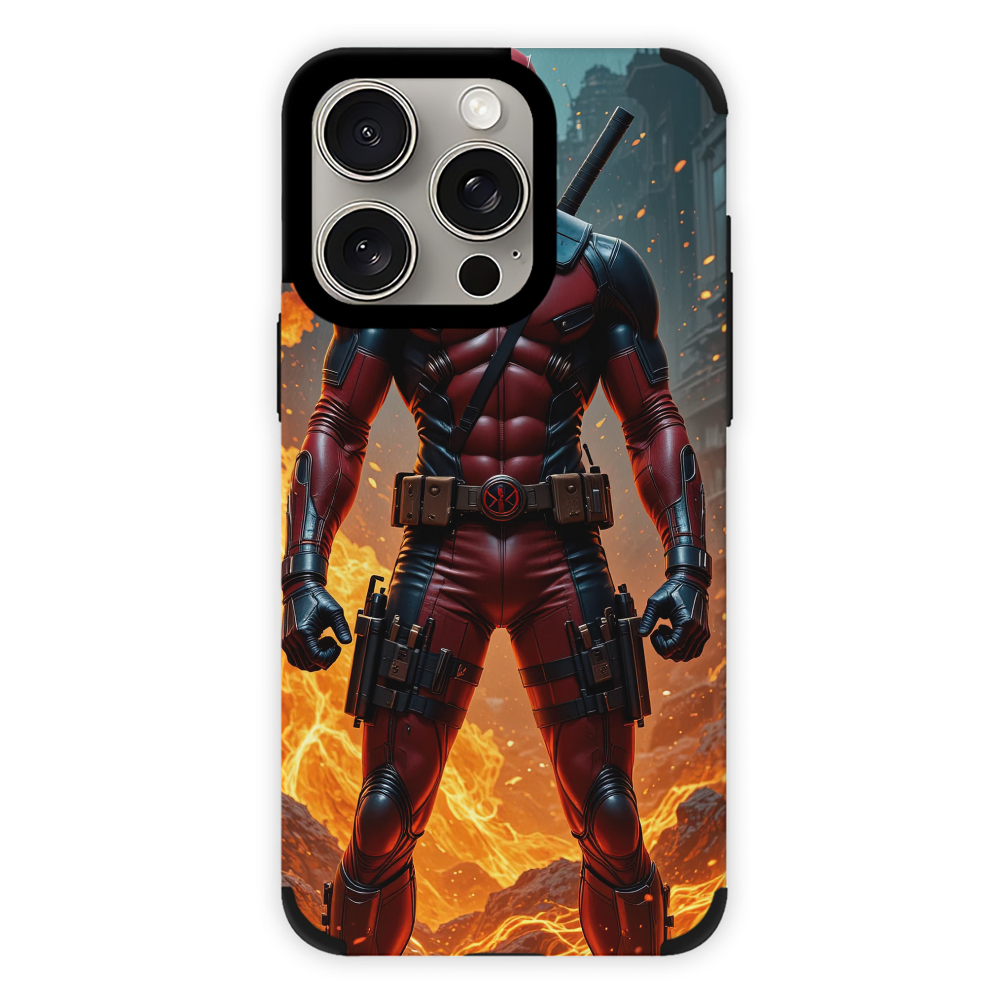 （画像用） Deadpool デッドプール 【iPhone15ProMax対応】 PUレザー スマホケース 耐衝撃＆黄変防止
