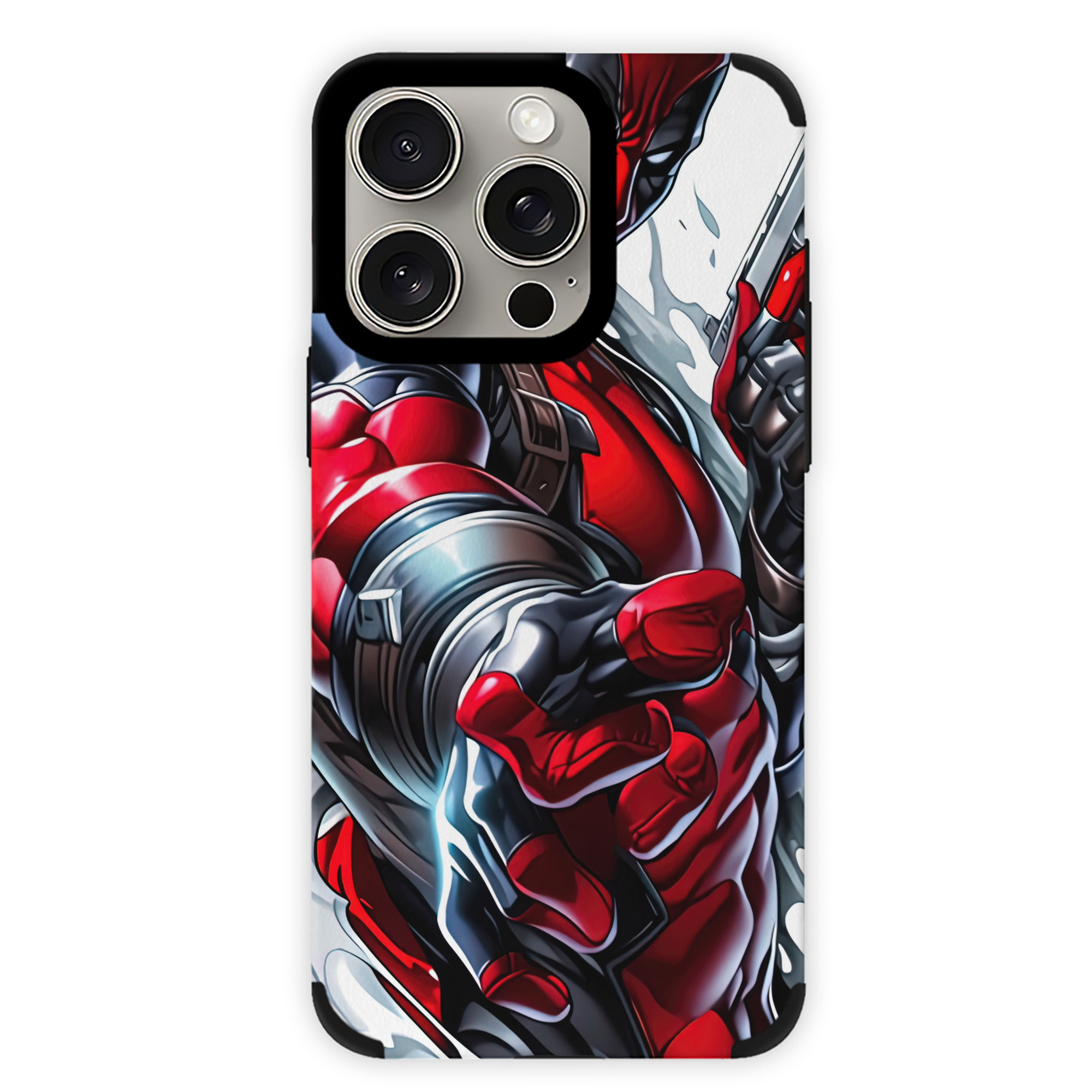 （画像用） Deadpool デッドプール 【iPhone15ProMax対応】 PUレザー スマホケース 耐衝撃＆黄変防止