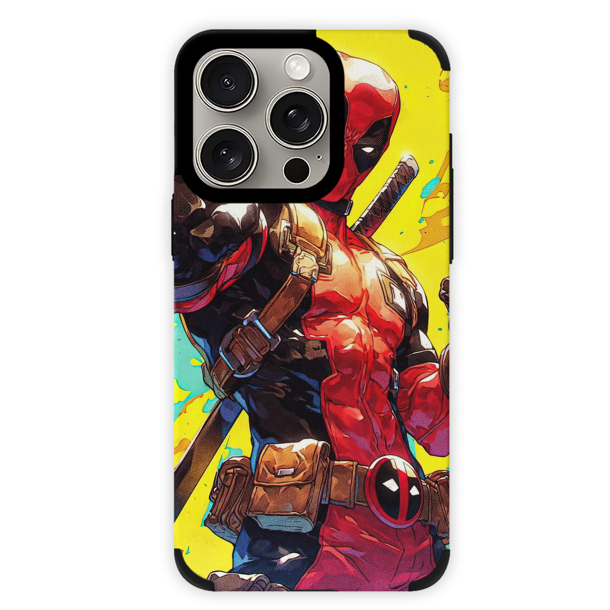 （画像用） Deadpool デッドプール 【iPhone15ProMax対応】 PUレザー スマホケース 耐衝撃＆黄変防止