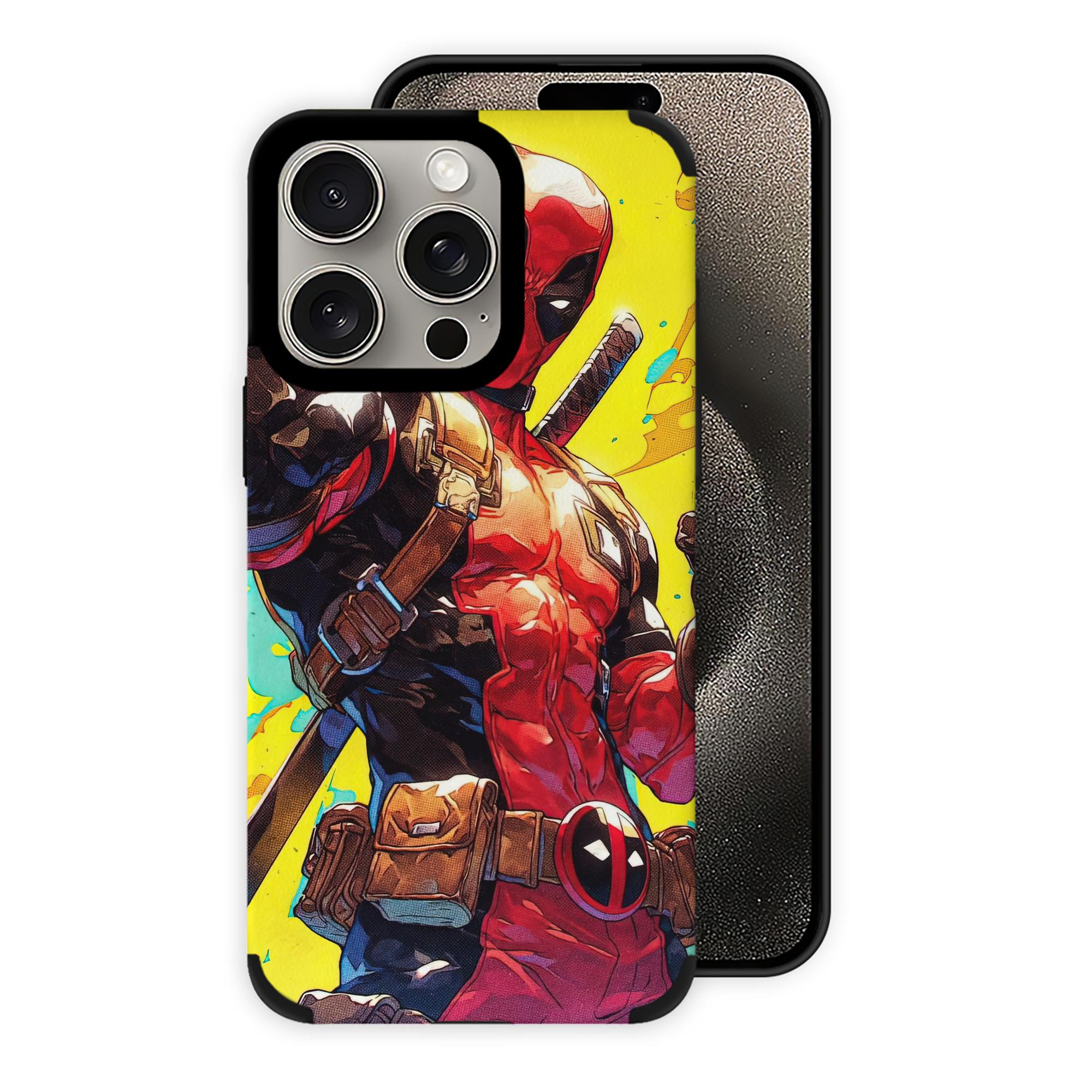 （画像用） Deadpool デッドプール 【iPhone15ProMax対応】 PUレザー スマホケース 耐衝撃＆黄変防止