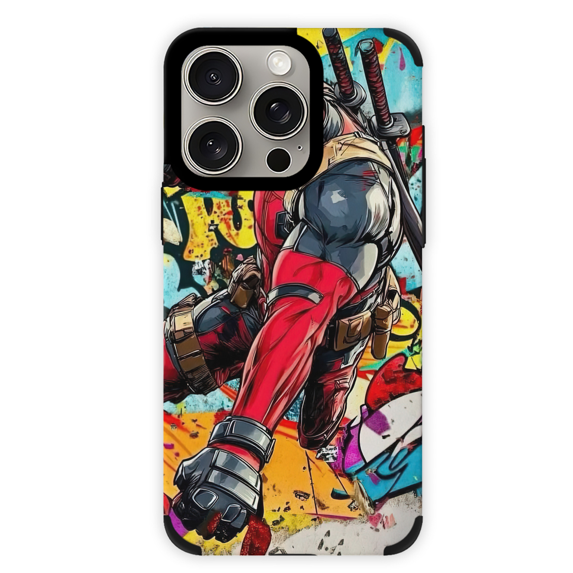（画像用） Deadpool デッドプール 【iPhone15ProMax対応】 PUレザー スマホケース 耐衝撃＆黄変防止