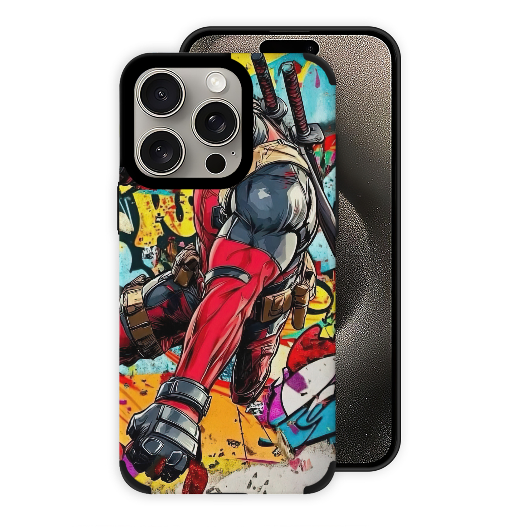 （画像用） Deadpool デッドプール 【iPhone15ProMax対応】 PUレザー スマホケース 耐衝撃＆黄変防止