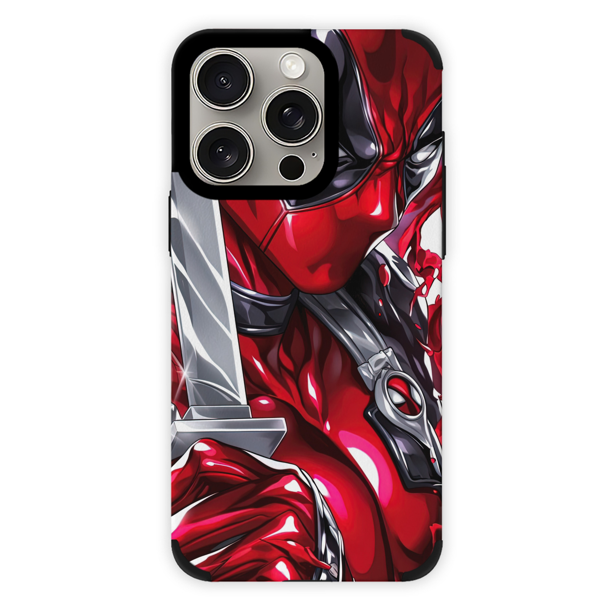 （画像用） Deadpool デッドプール 【iPhone15ProMax対応】 PUレザー スマホケース 耐衝撃＆黄変防止