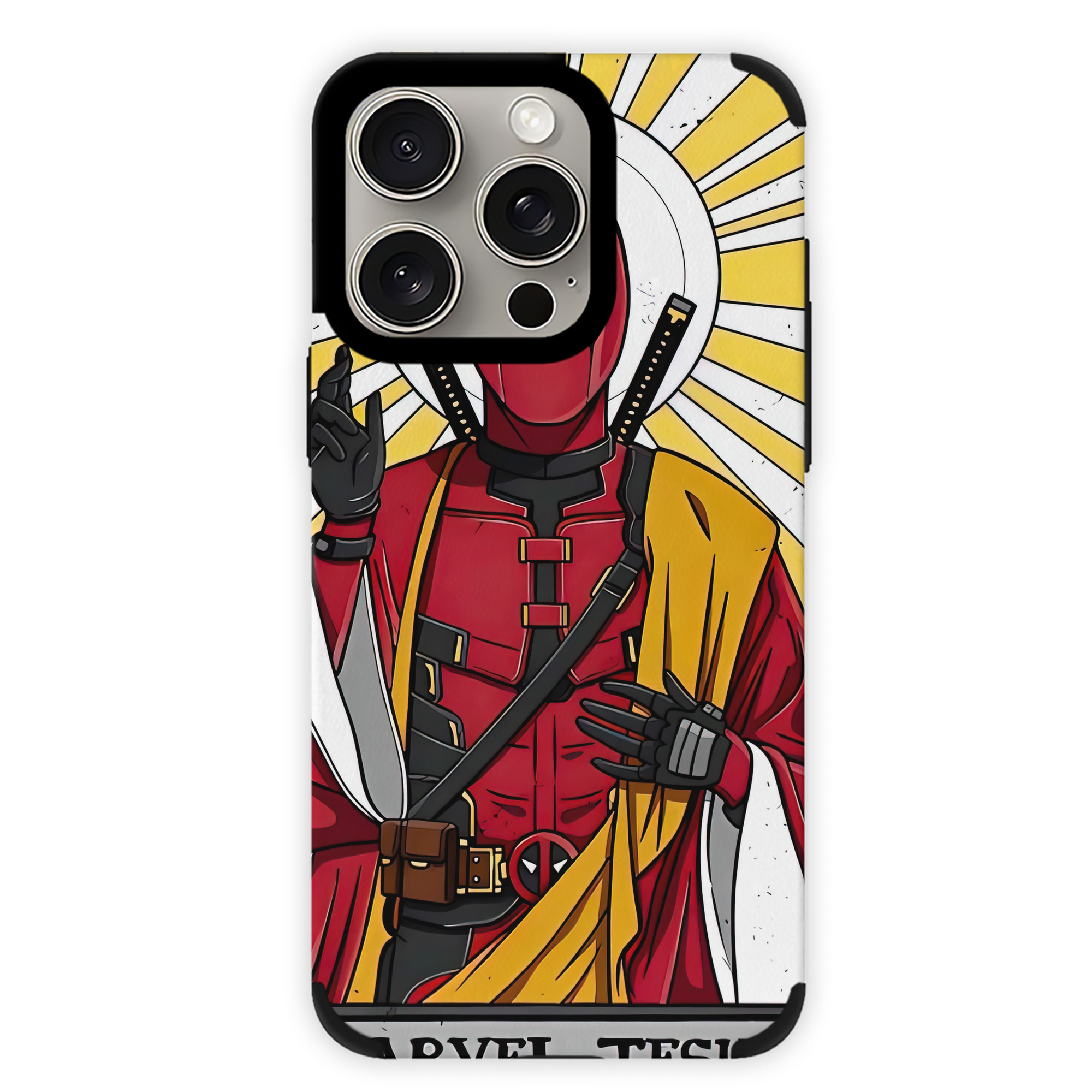 （画像用） Deadpool デッドプール 【iPhone15ProMax対応】 PUレザー スマホケース 耐衝撃＆黄変防止
