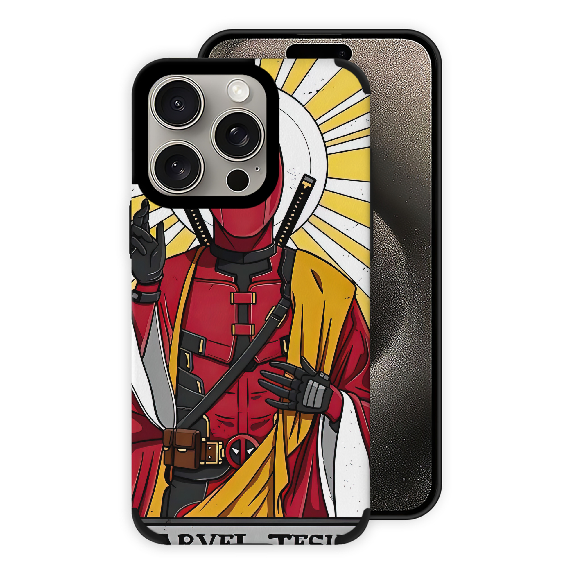 （画像用） Deadpool デッドプール 【iPhone15ProMax対応】 PUレザー スマホケース 耐衝撃＆黄変防止