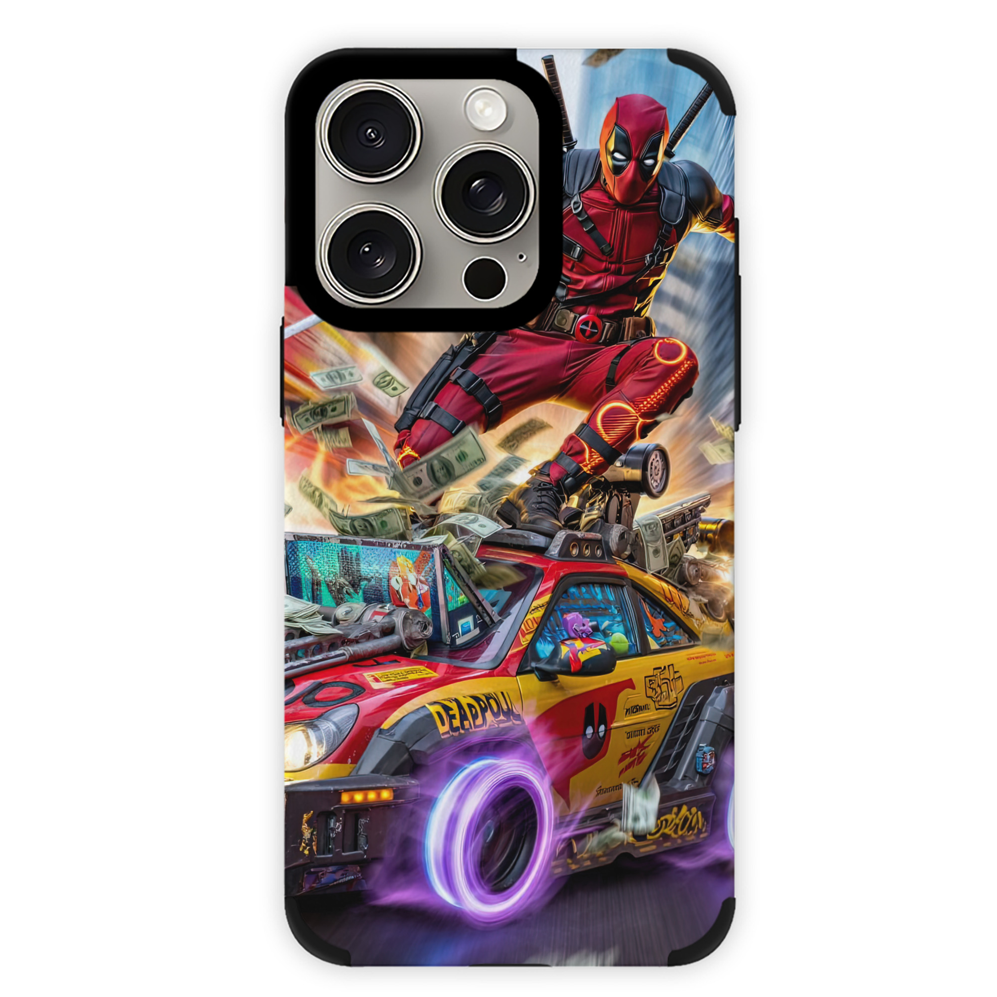 （画像用） Deadpool デッドプール 【iPhone15ProMax対応】 PUレザー スマホケース 耐衝撃＆黄変防止