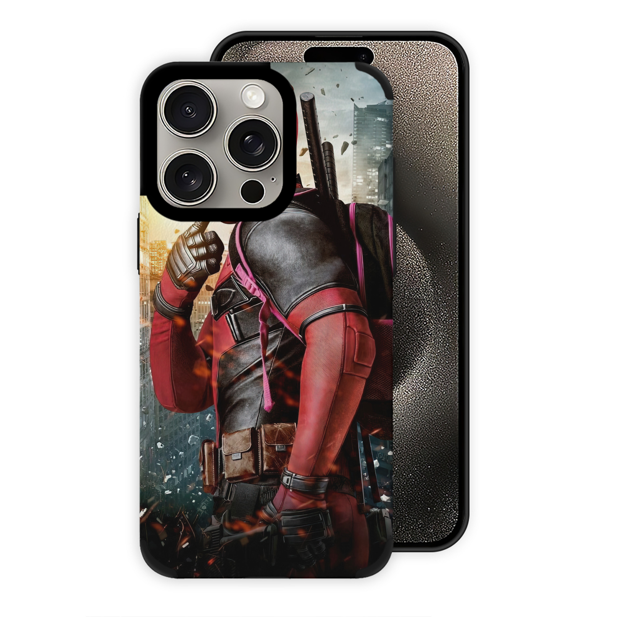 （画像用） Deadpool デッドプール 【iPhone15ProMax対応】 PUレザー スマホケース 耐衝撃＆黄変防止