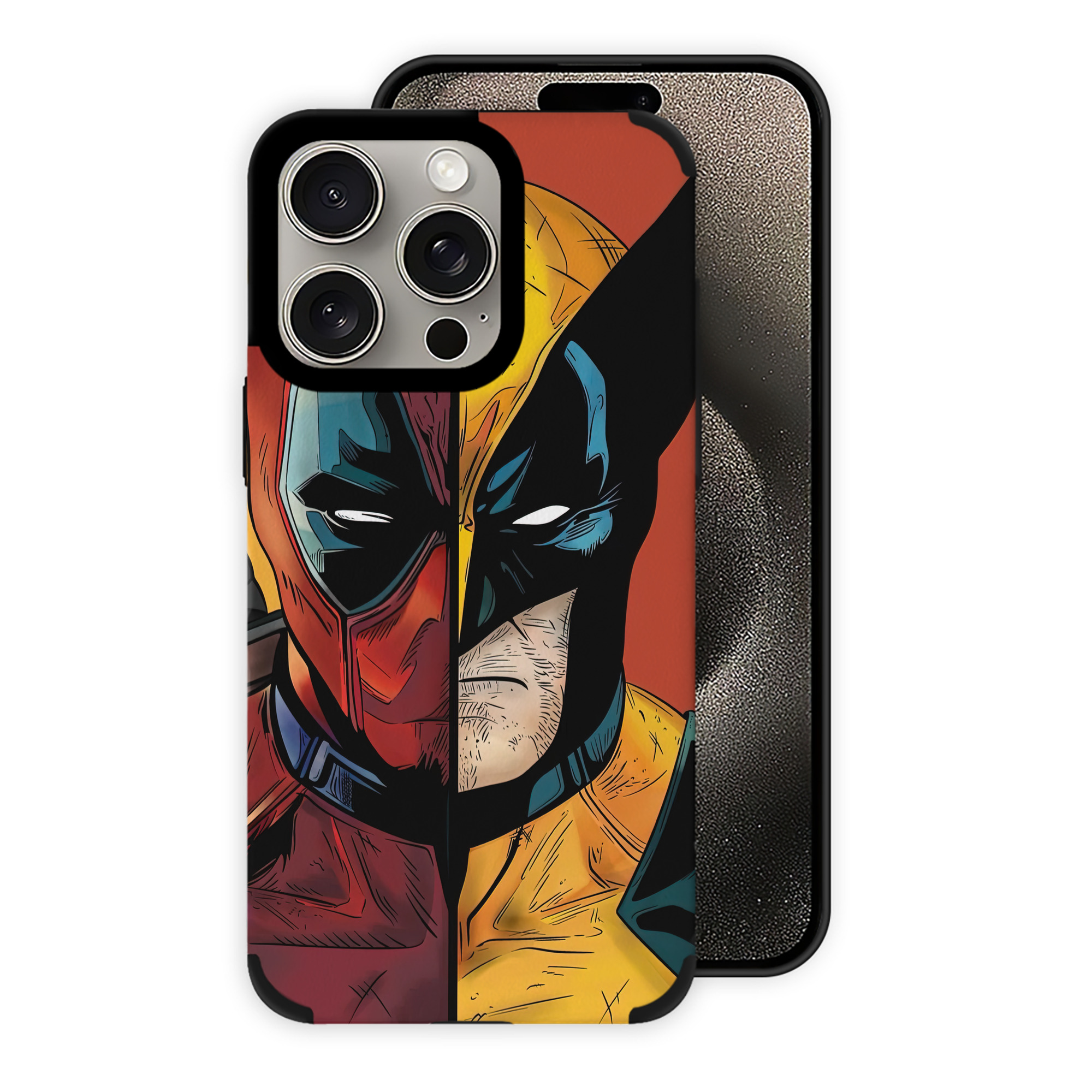 （画像用） Deadpool デッドプール 【iPhone15ProMax対応】 PUレザー スマホケース 耐衝撃＆黄変防止