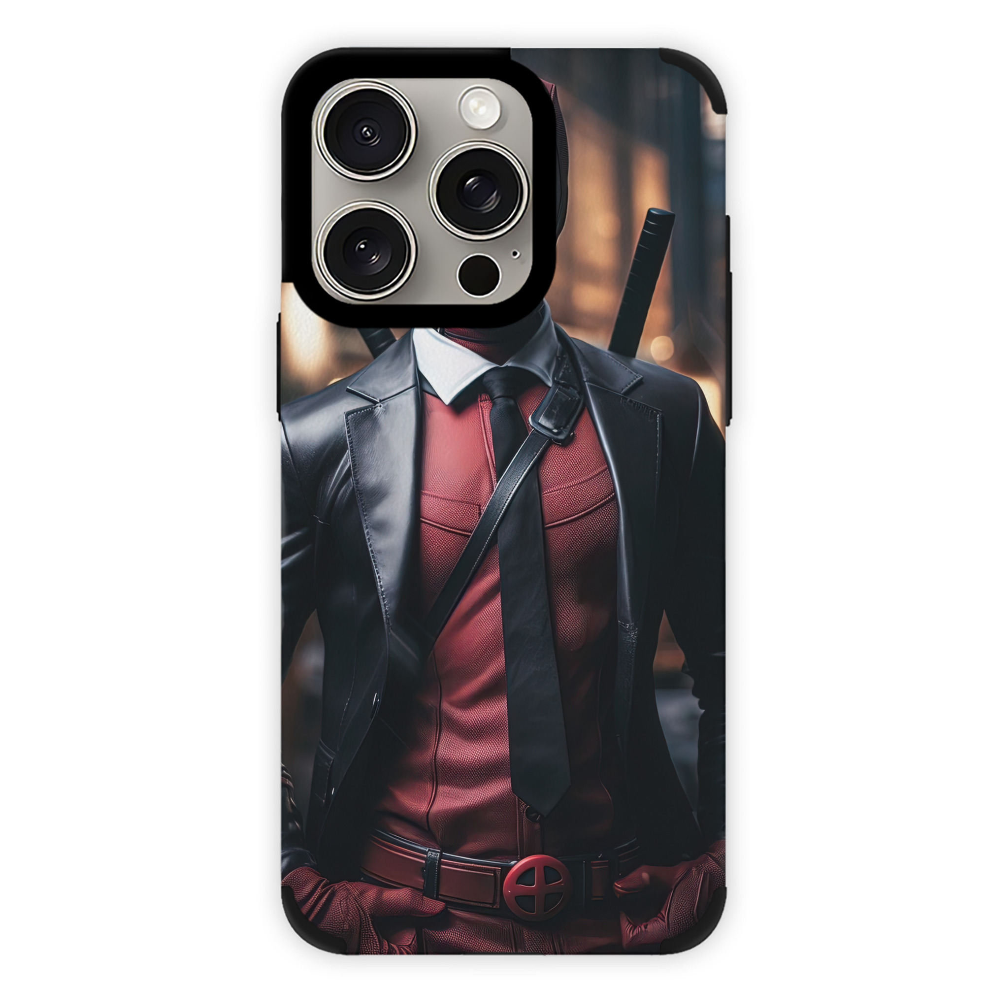 （画像用） Deadpool デッドプール 【iPhone15ProMax対応】 PUレザー スマホケース 耐衝撃＆黄変防止