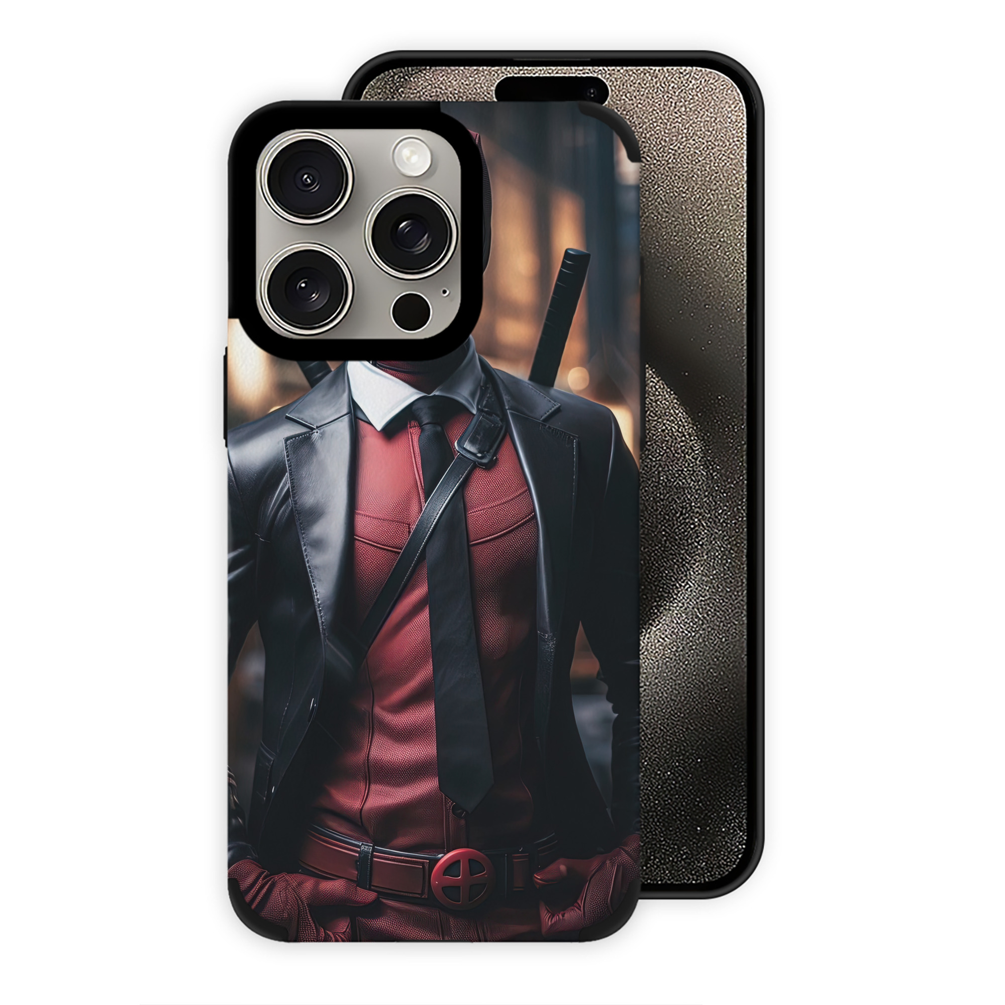 （画像用） Deadpool デッドプール 【iPhone15ProMax対応】 PUレザー スマホケース 耐衝撃＆黄変防止