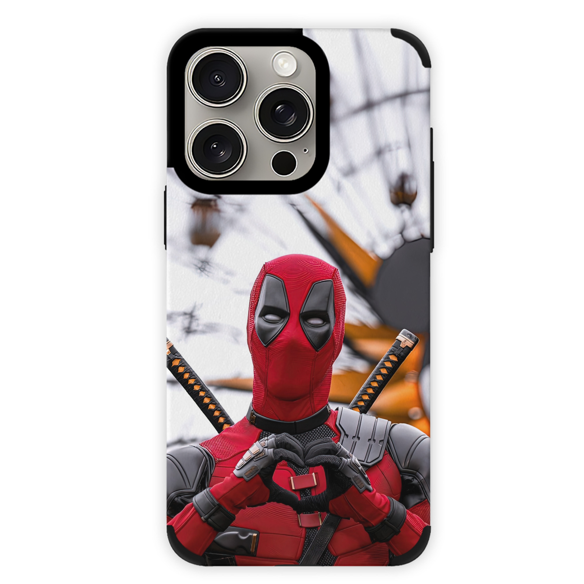 （画像用） Deadpool デッドプール 【iPhone15ProMax対応】 PUレザー スマホケース 耐衝撃＆黄変防止