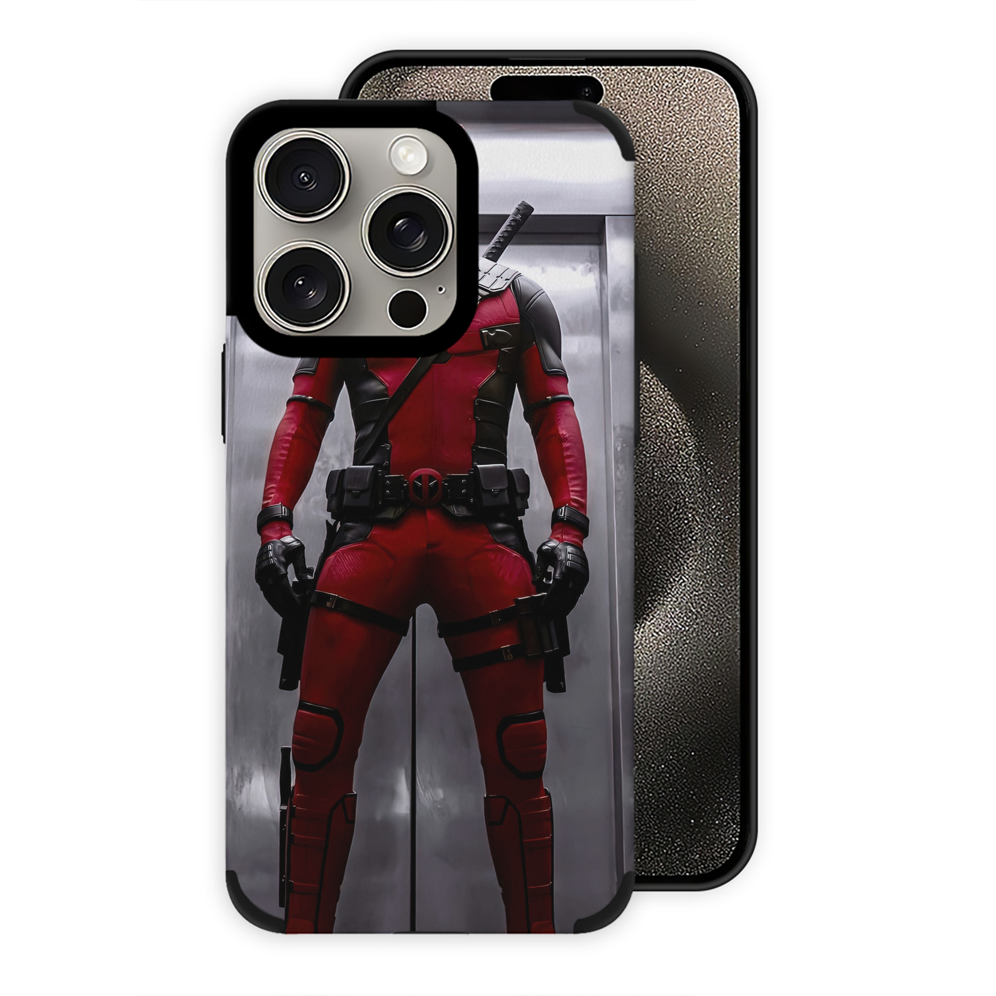 （画像用） Deadpool デッドプール 【iPhone15ProMax対応】 PUレザー スマホケース 耐衝撃＆黄変防止