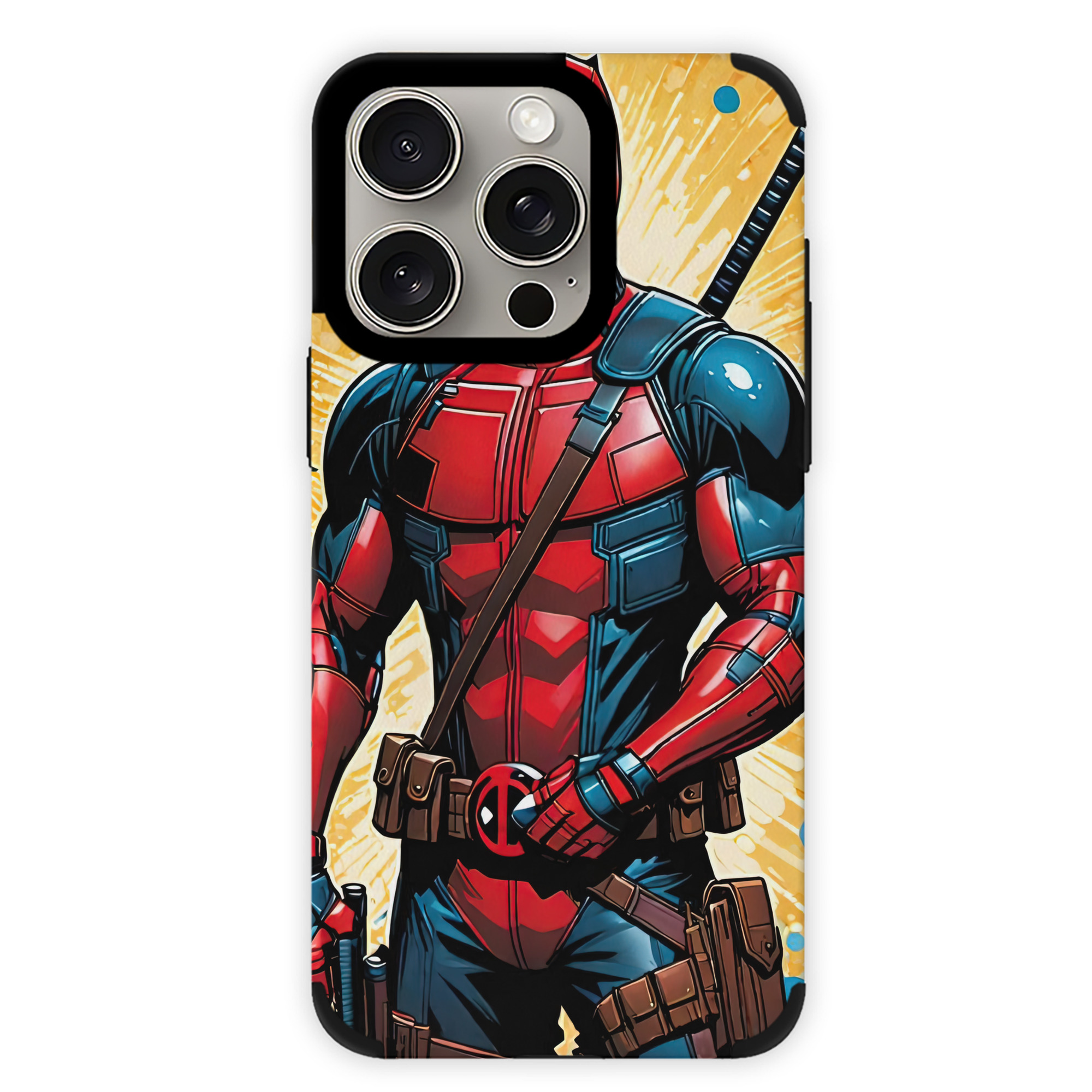 （画像用） Deadpool デッドプール 【iPhone15ProMax対応】 PUレザー スマホケース 耐衝撃＆黄変防止