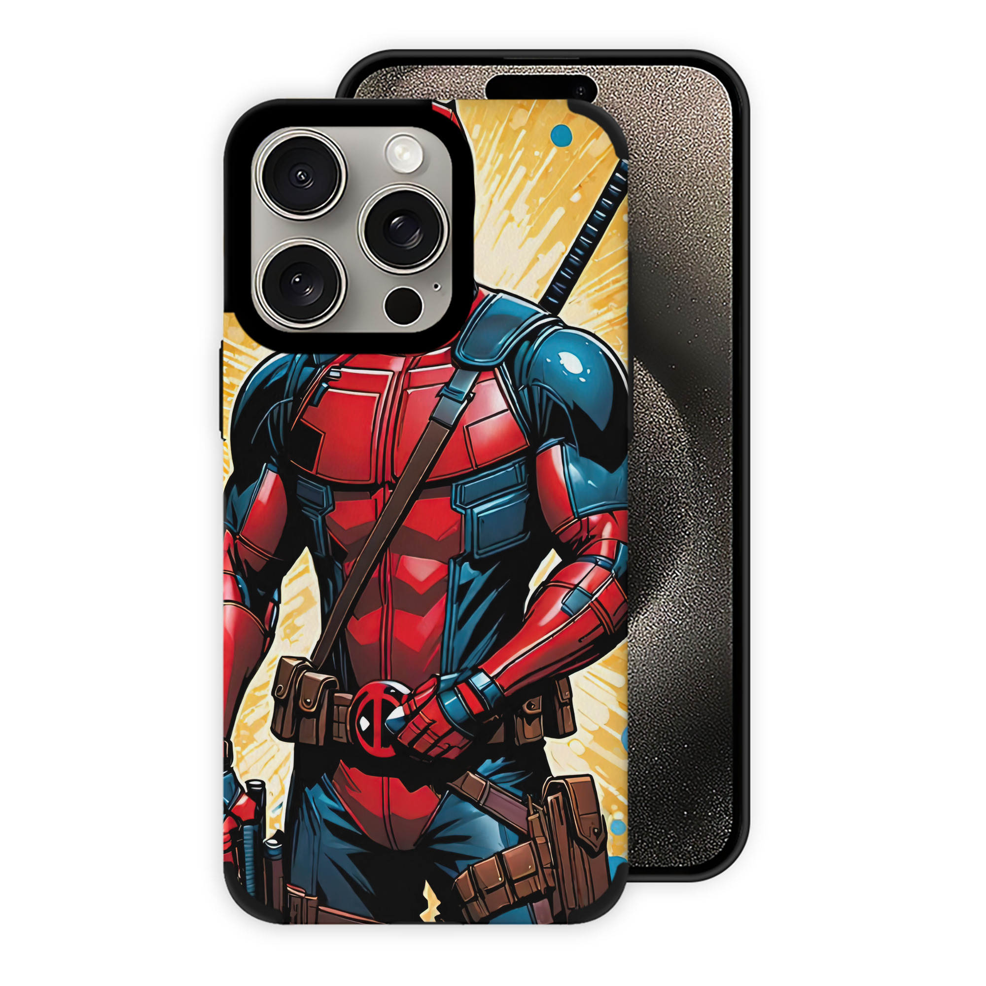 Deadpool デッドプール 【iPhone15ProMax対応】 PUレザー スマホケース 耐衝撃＆黄変防止