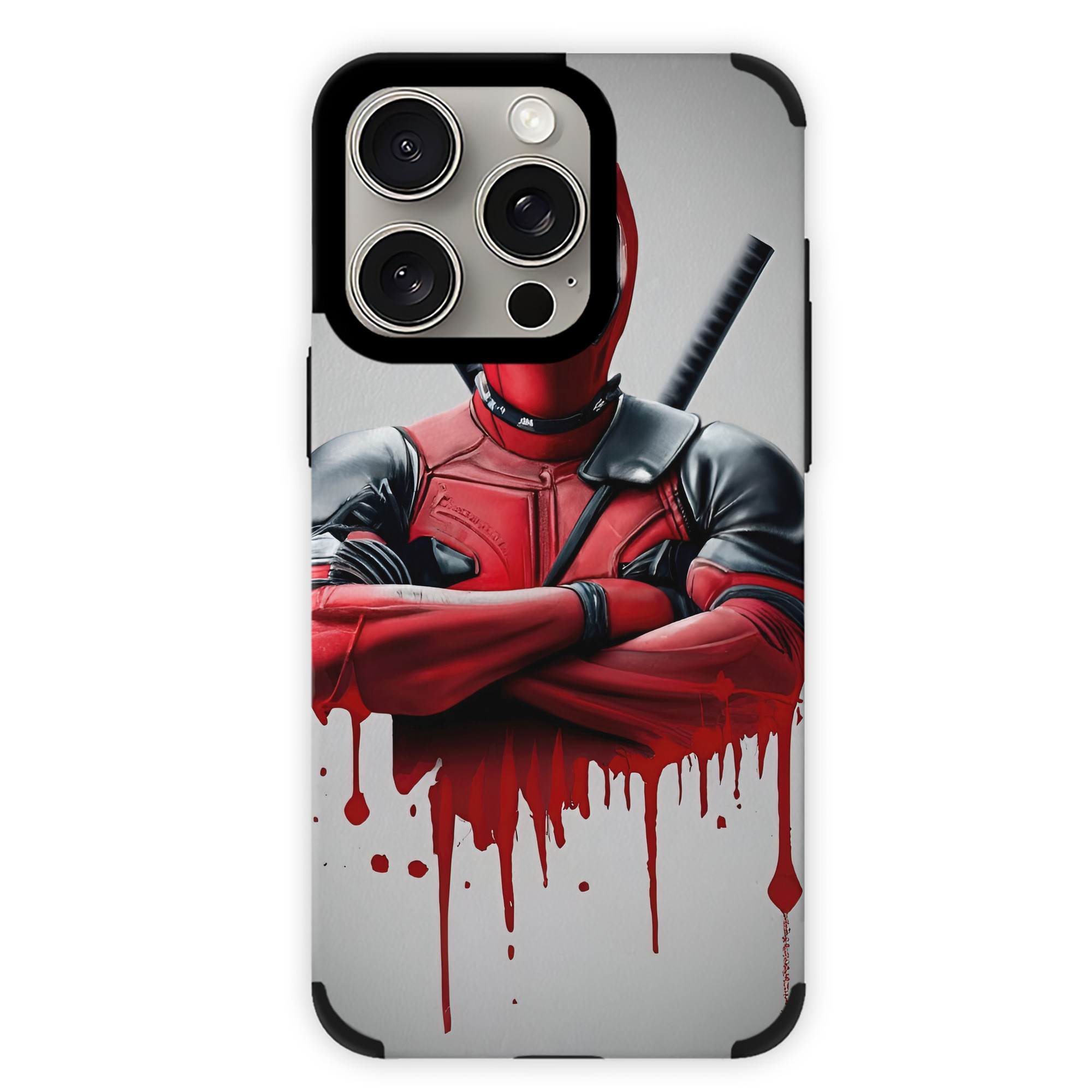 （画像用） Deadpool デッドプール 【iPhone15ProMax対応】 PUレザー スマホケース 耐衝撃＆黄変防止