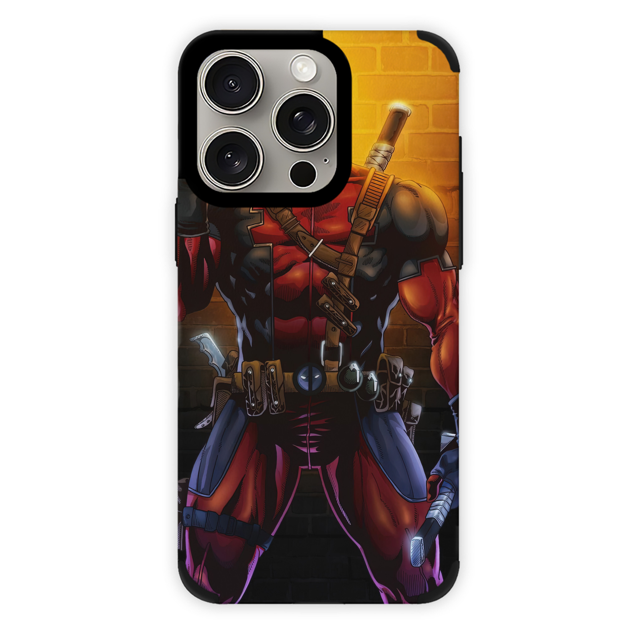 （画像用） Deadpool デッドプール 【iPhone15ProMax対応】 PUレザー スマホケース 耐衝撃＆黄変防止