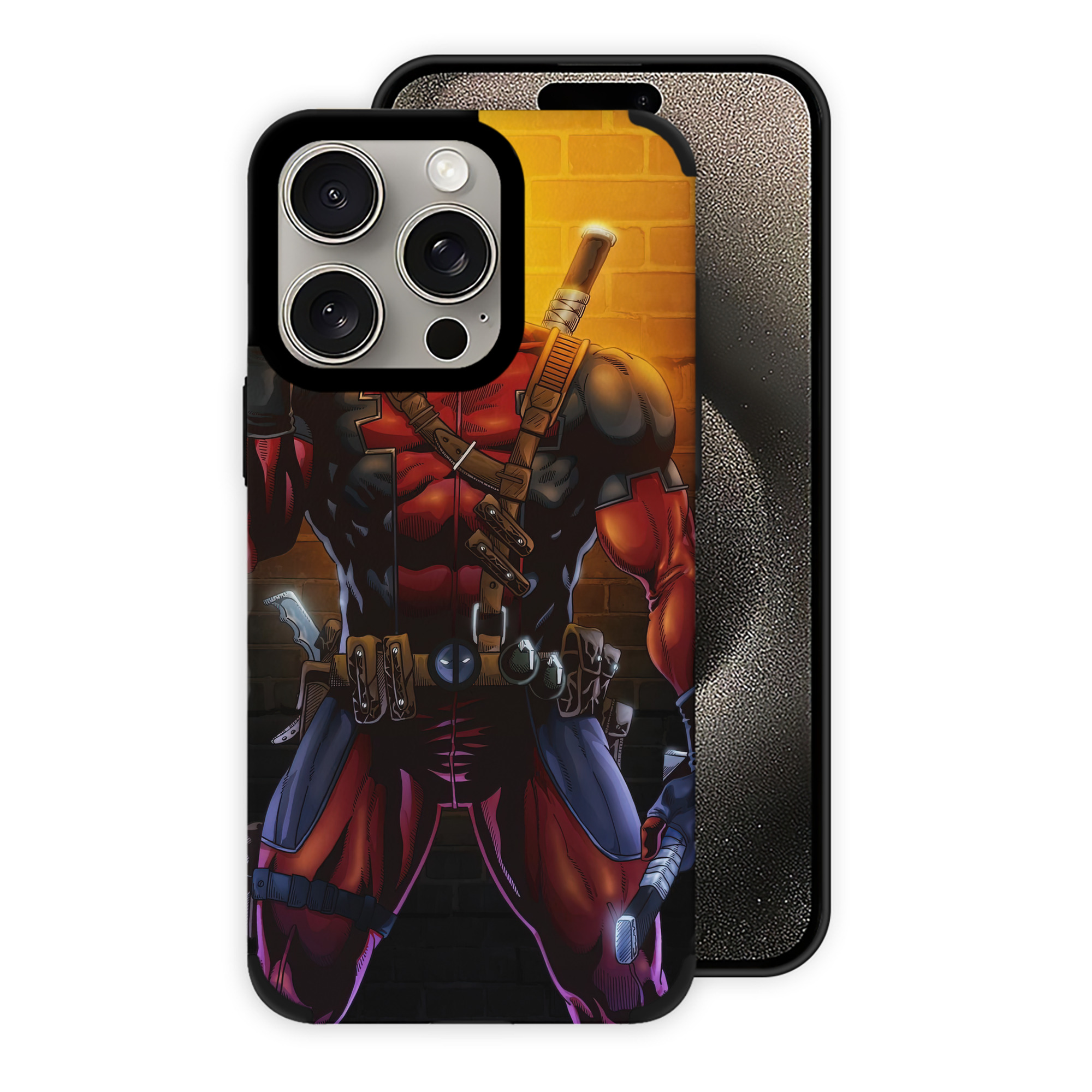 （画像用） Deadpool デッドプール 【iPhone15ProMax対応】 PUレザー スマホケース 耐衝撃＆黄変防止