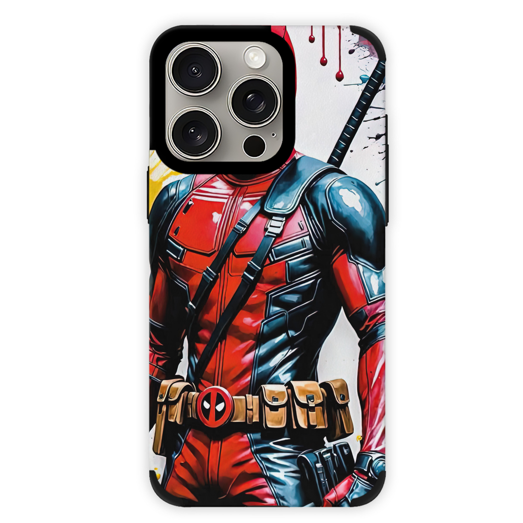 （画像用） Deadpool デッドプール 【iPhone15ProMax対応】 PUレザー スマホケース 耐衝撃＆黄変防止