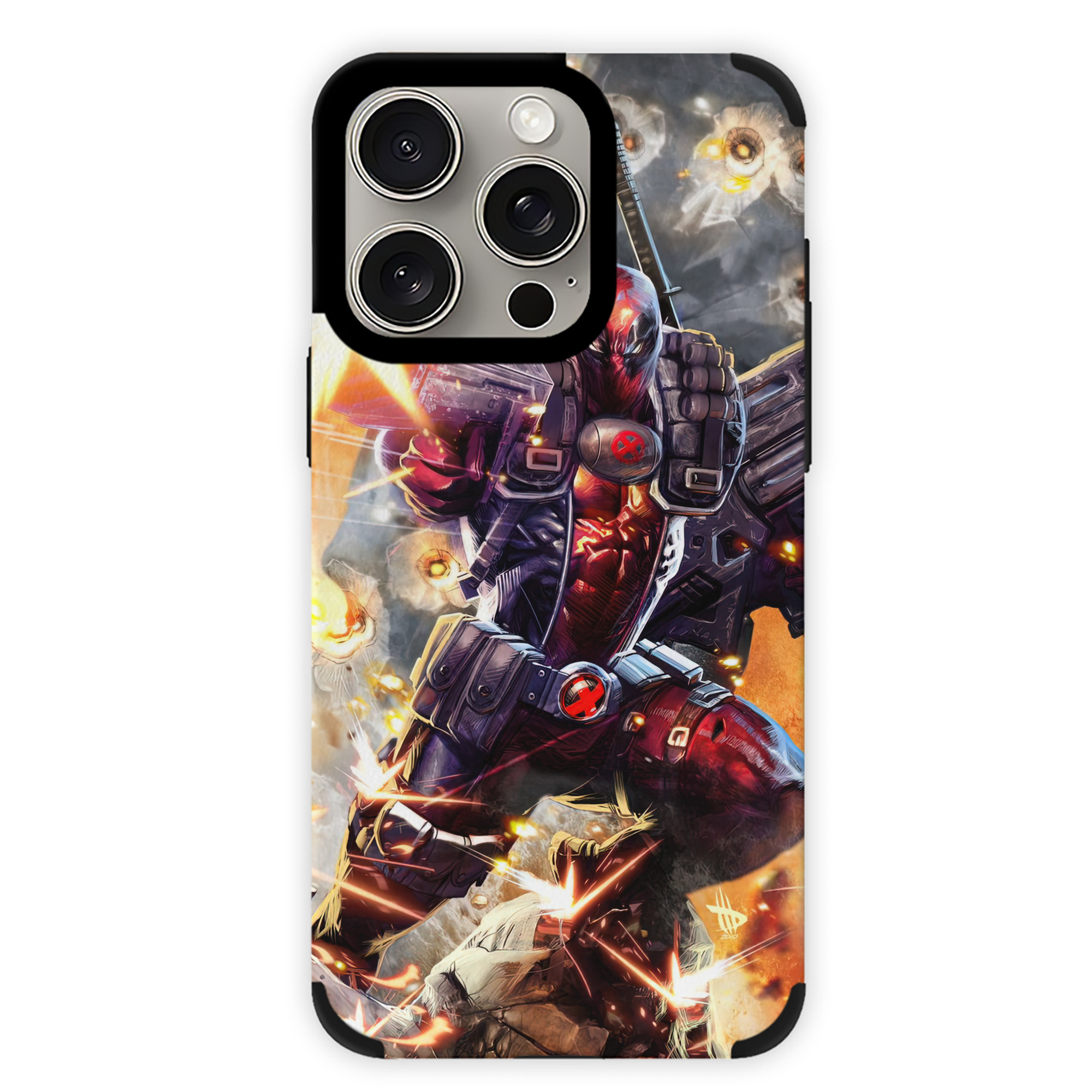 （画像用） Deadpool デッドプール 【iPhone15ProMax対応】 PUレザー スマホケース 耐衝撃＆黄変防止