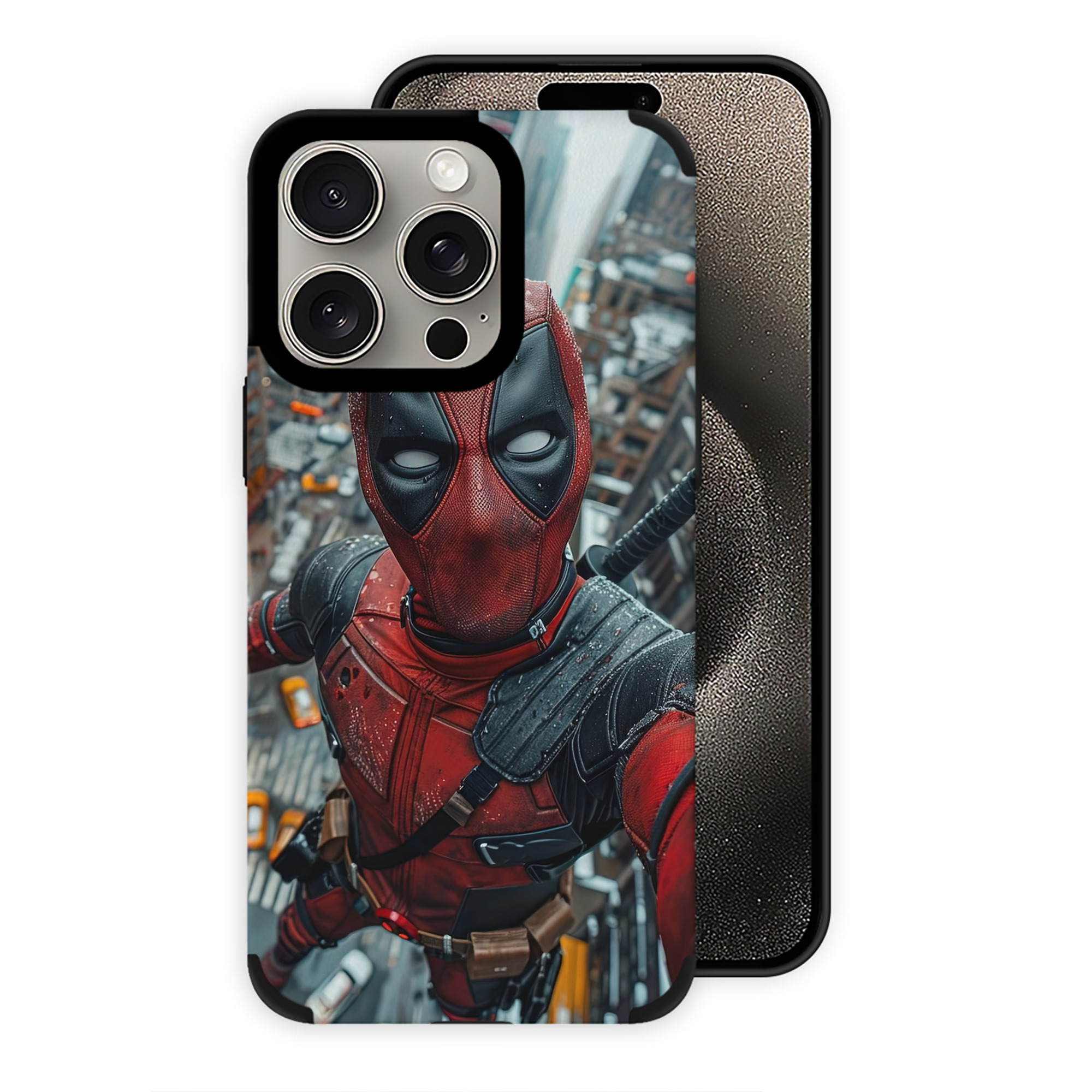 （画像用） Deadpool デッドプール 【iPhone15ProMax対応】 PUレザー スマホケース 耐衝撃＆黄変防止