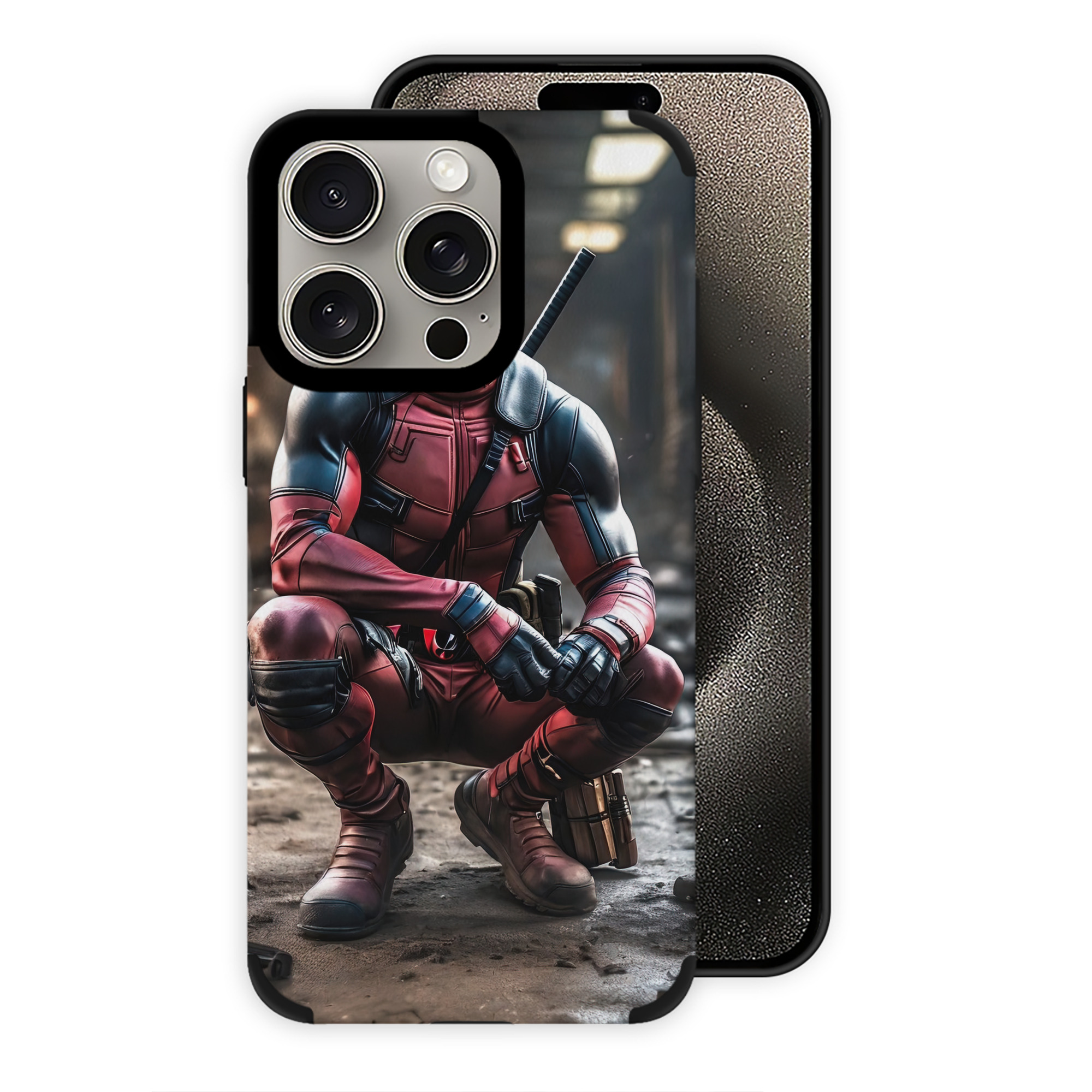（画像用） Deadpool デッドプール 【iPhone15ProMax対応】 PUレザー スマホケース 耐衝撃＆黄変防止