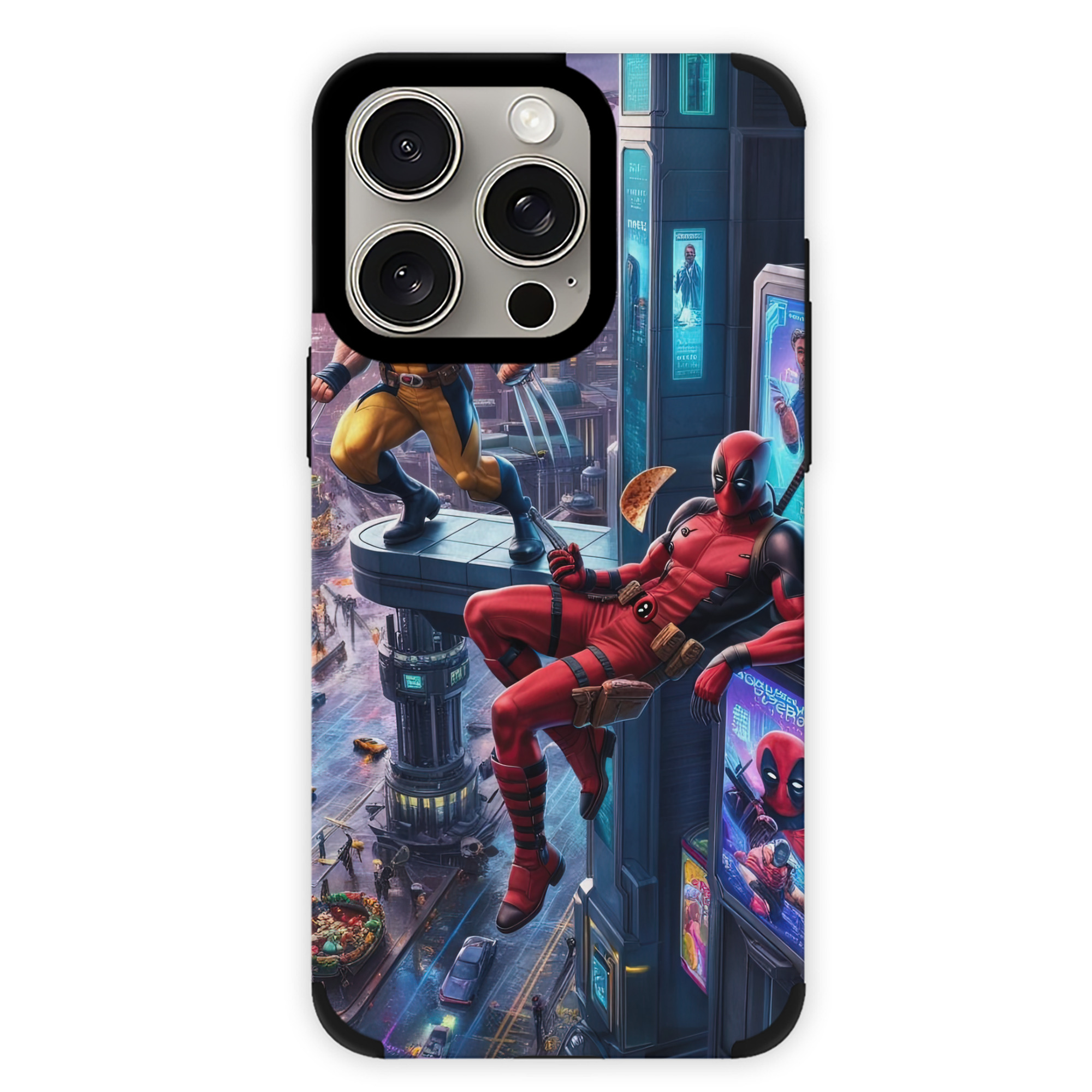 （画像用） Deadpool デッドプール 【iPhone15ProMax対応】 PUレザー スマホケース 耐衝撃＆黄変防止