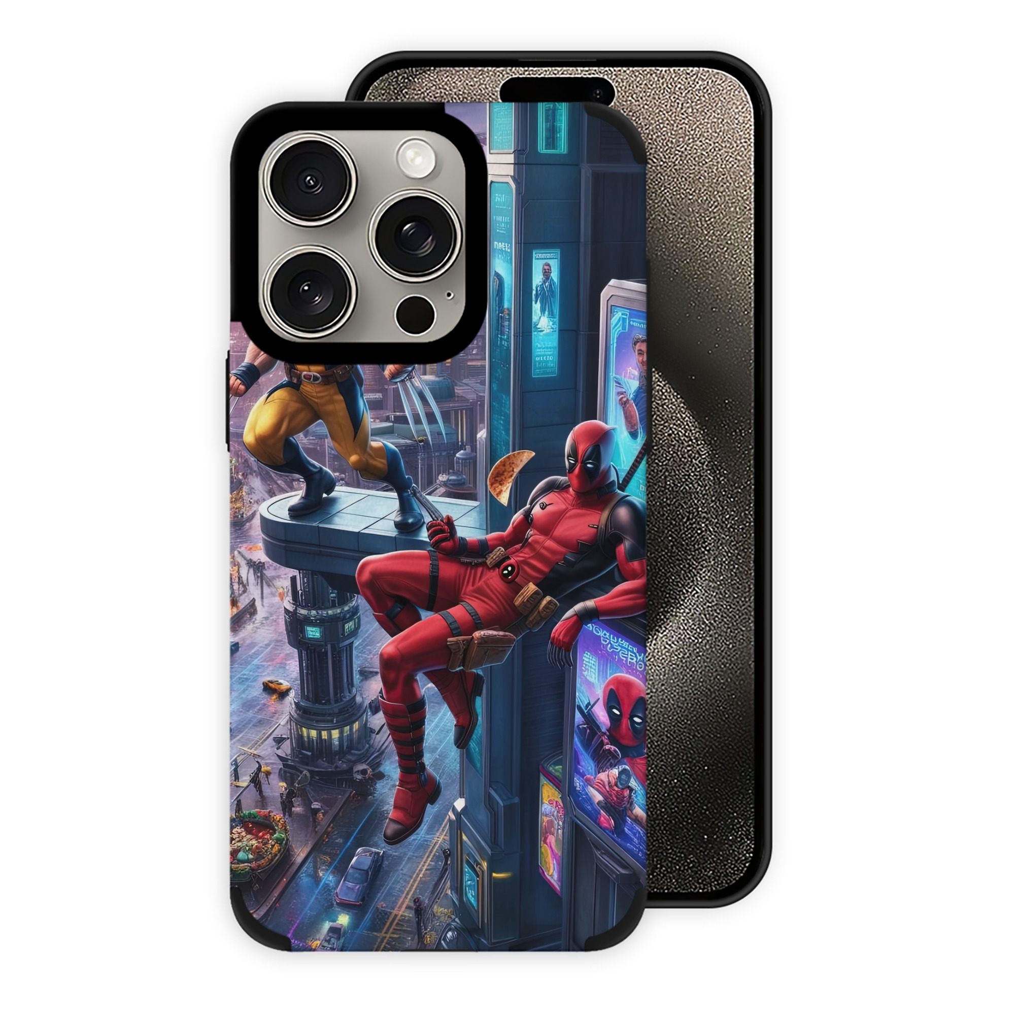 （画像用） Deadpool デッドプール 【iPhone15ProMax対応】 PUレザー スマホケース 耐衝撃＆黄変防止