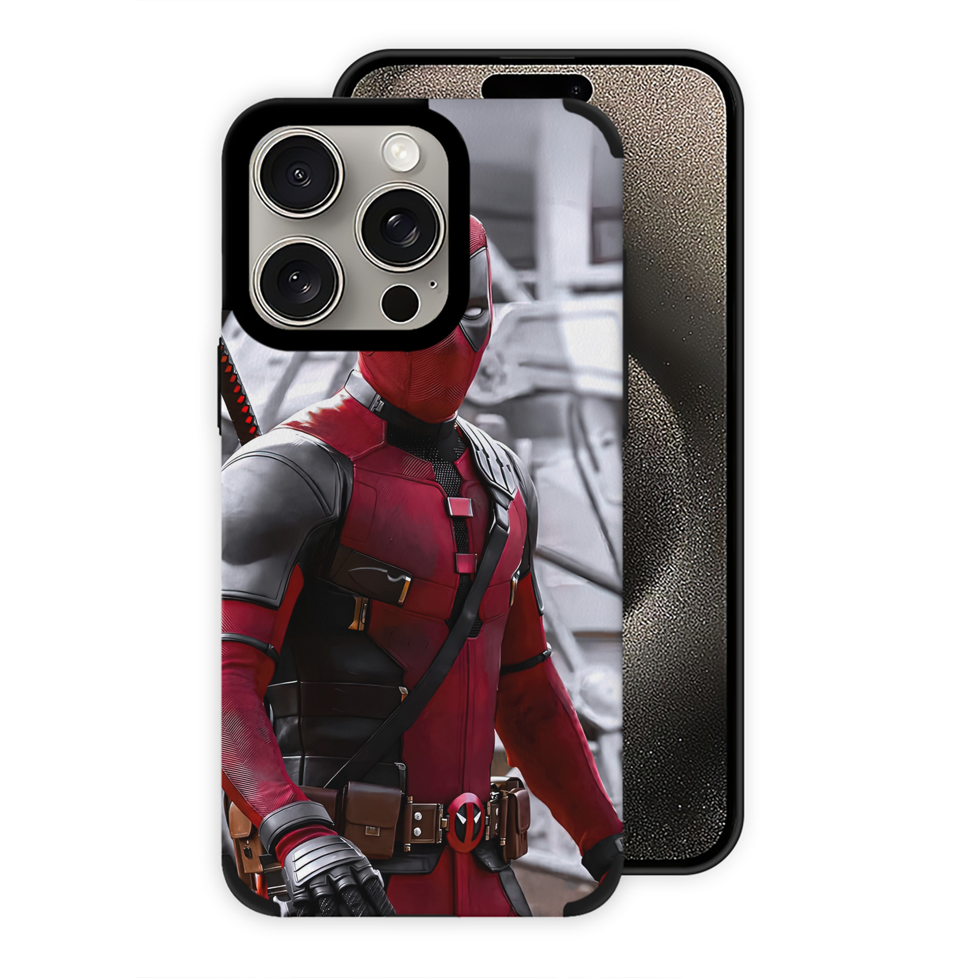 （画像用） Deadpool デッドプール 【iPhone15ProMax対応】 PUレザー スマホケース 耐衝撃＆黄変防止
