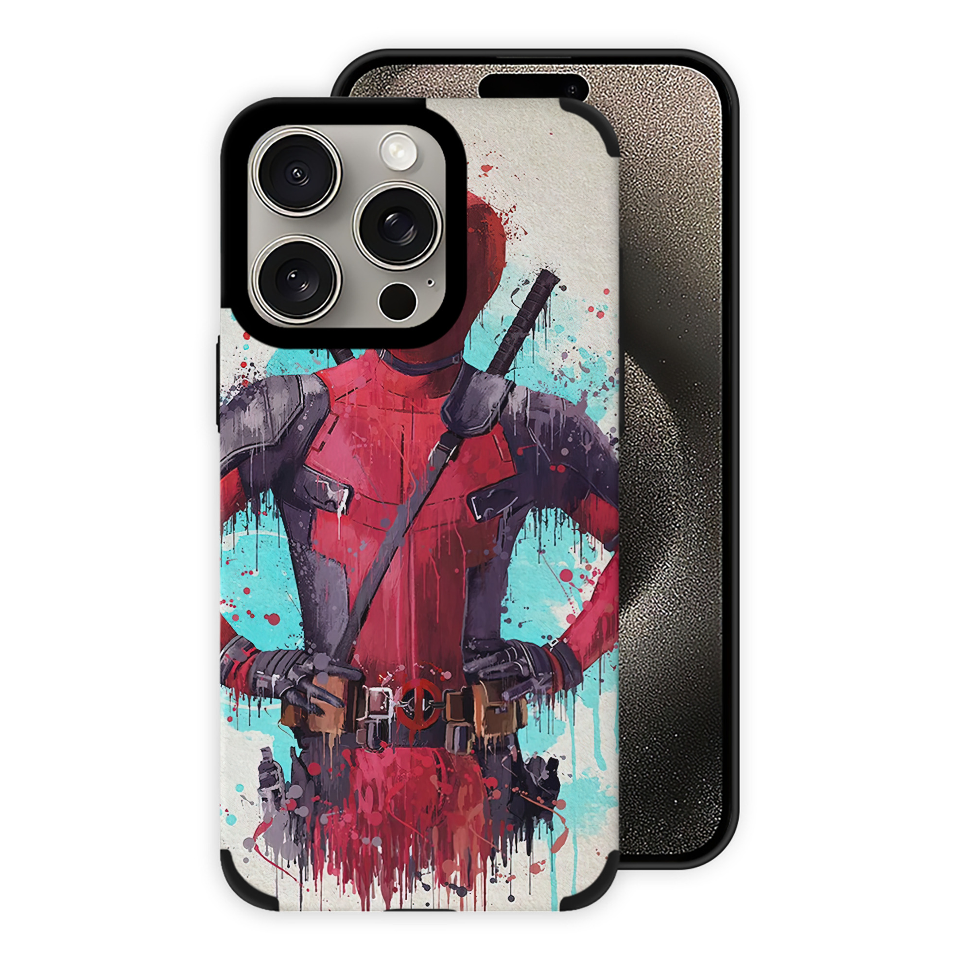 （画像用） Deadpool デッドプール 【iPhone15ProMax対応】 PUレザー スマホケース 耐衝撃＆黄変防止
