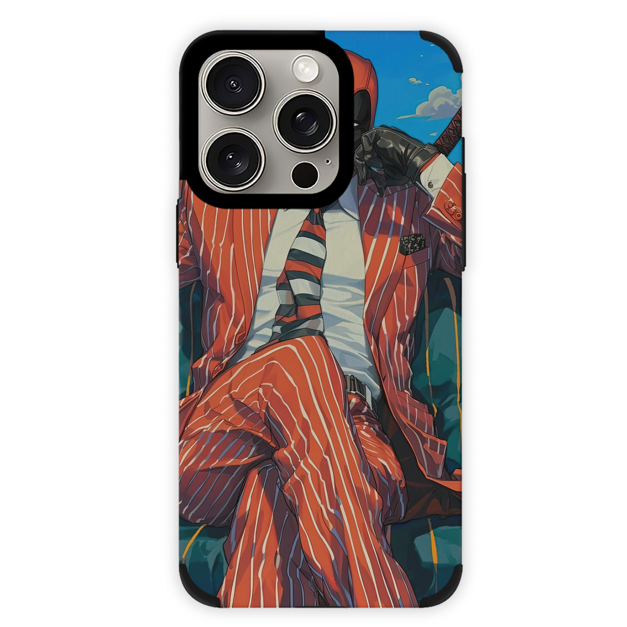 （画像用） Deadpool デッドプール 【iPhone15ProMax対応】 PUレザー スマホケース 耐衝撃＆黄変防止
