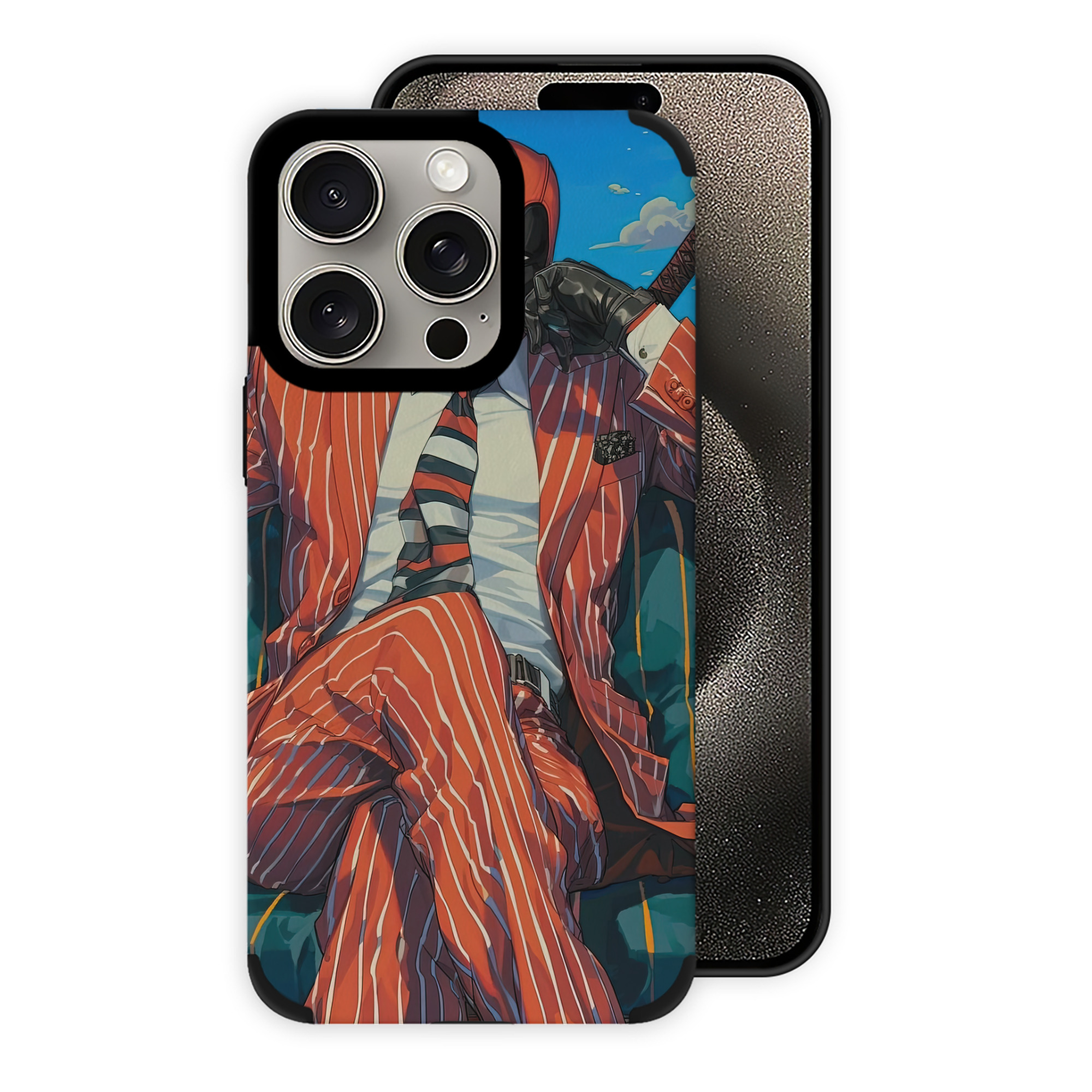 （画像用） Deadpool デッドプール 【iPhone15ProMax対応】 PUレザー スマホケース 耐衝撃＆黄変防止