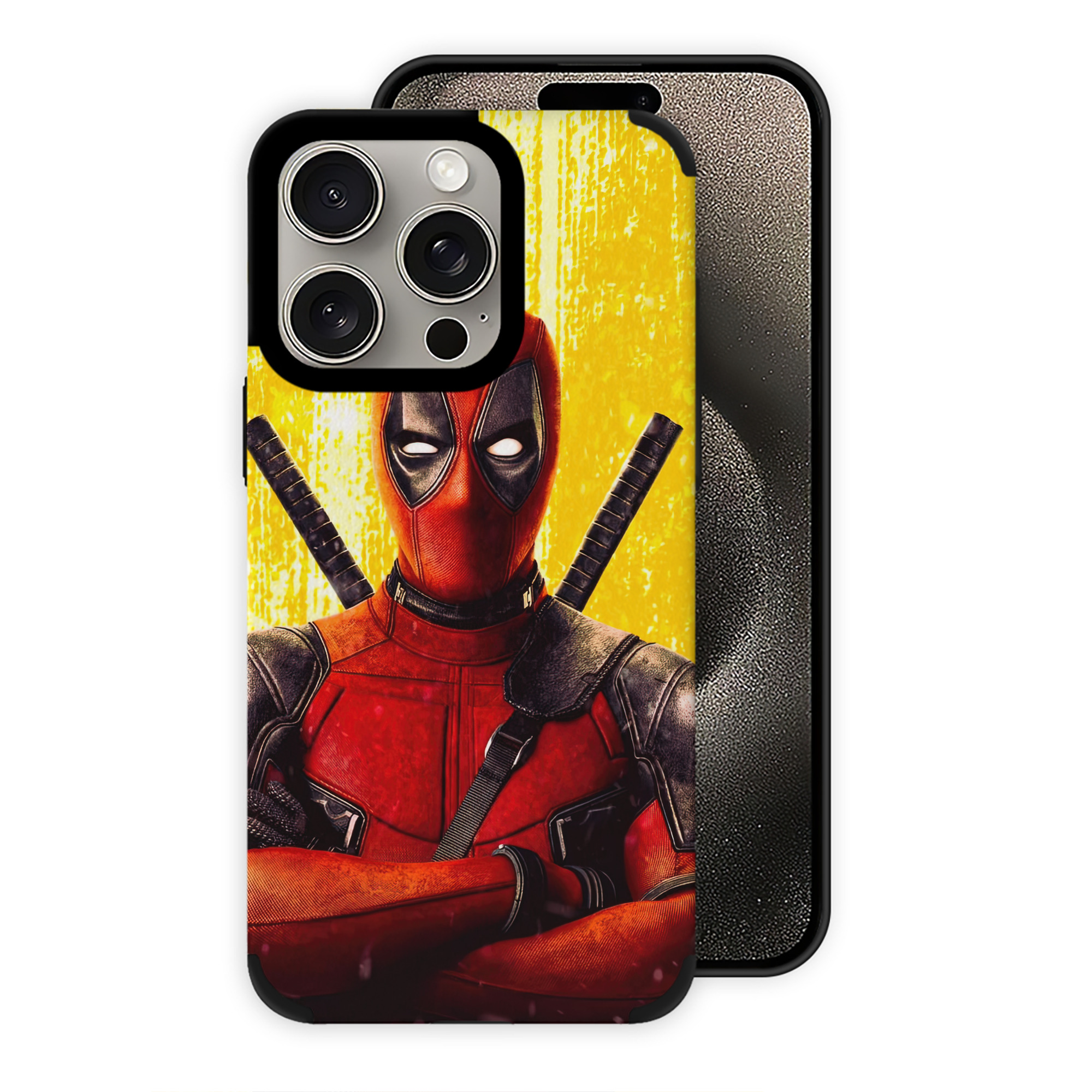 （画像用） Deadpool デッドプール 【iPhone15ProMax対応】 PUレザー スマホケース 耐衝撃＆黄変防止