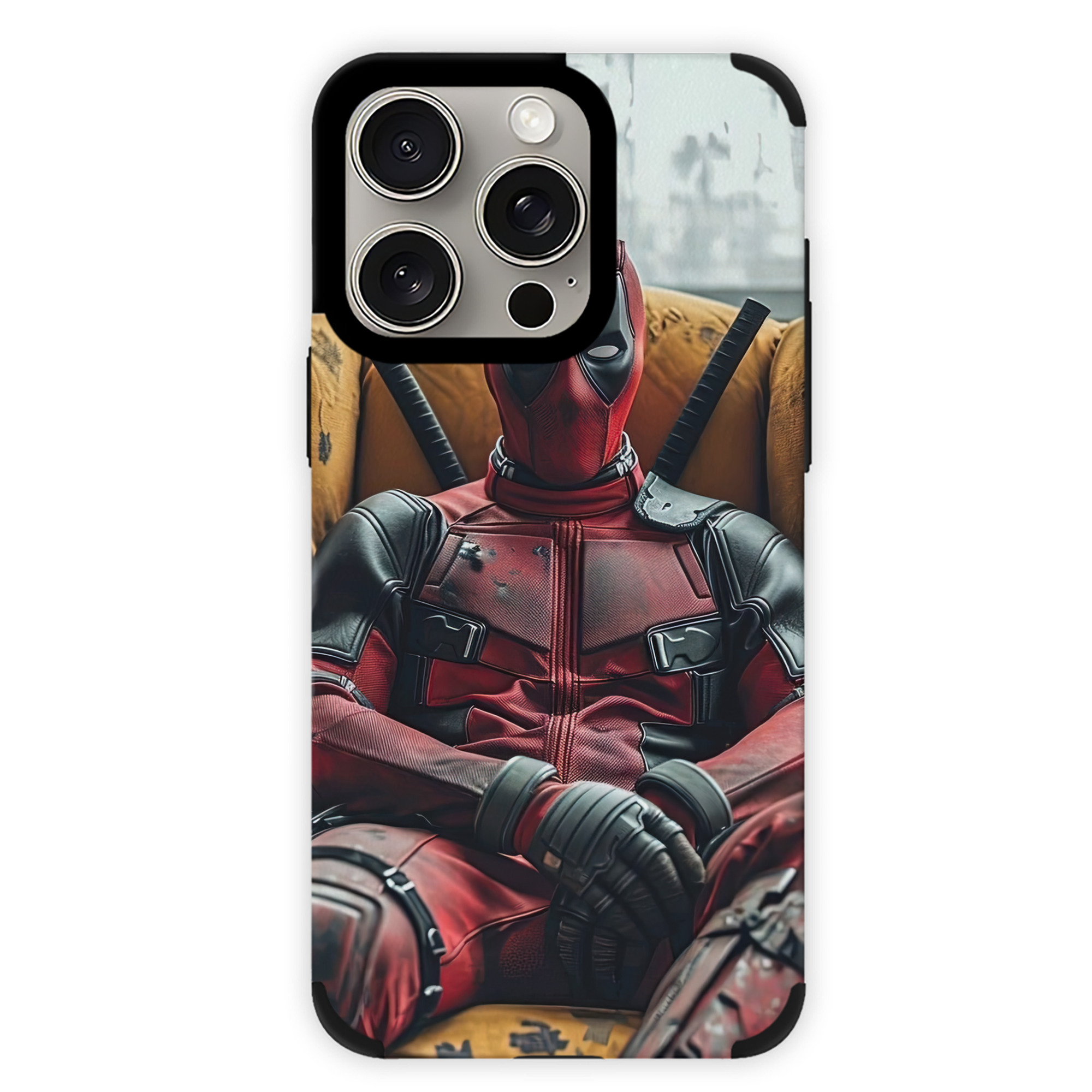 （画像用） Deadpool デッドプール 【iPhone15ProMax対応】 PUレザー スマホケース 耐衝撃＆黄変防止