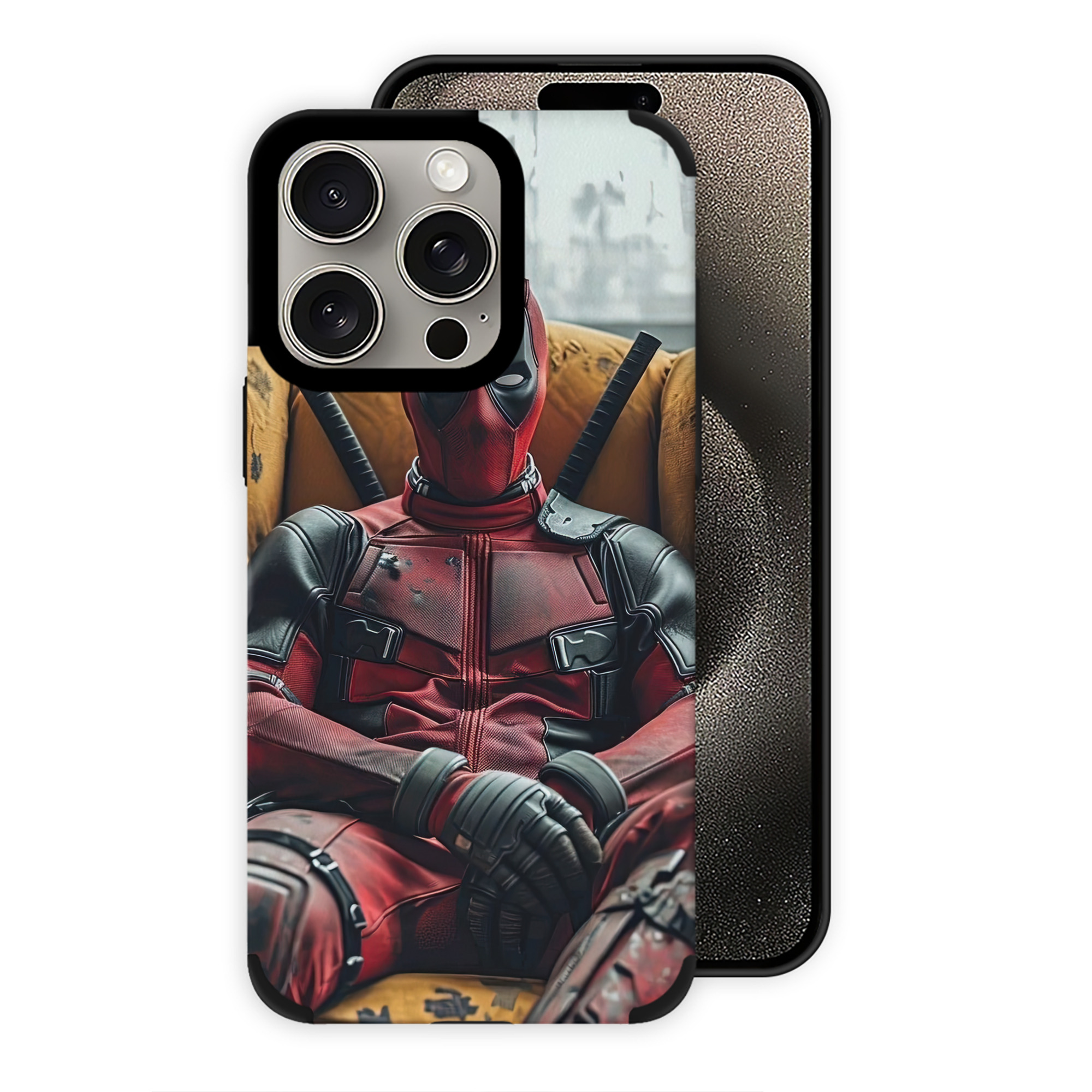 （画像用） Deadpool デッドプール 【iPhone15ProMax対応】 PUレザー スマホケース 耐衝撃＆黄変防止